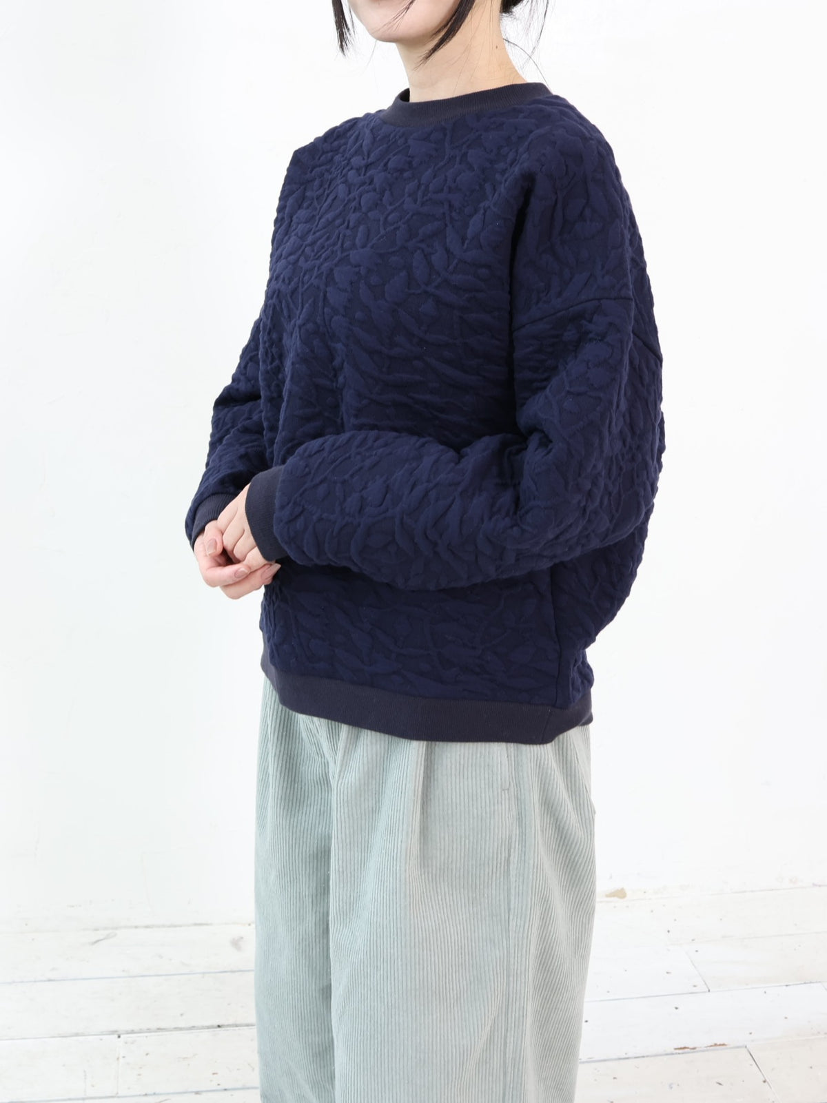 YARRA 草木キルトJQDドロッププルオーバー YR-1651-258