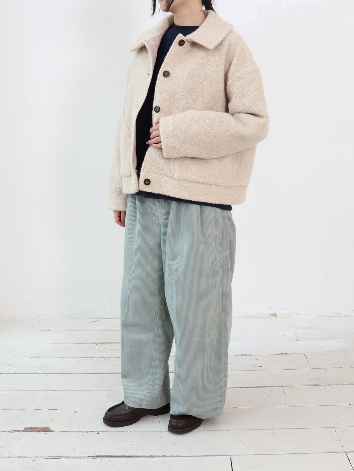 YARRA ウールリッチパイル衿付ジャケット YR-1657-255