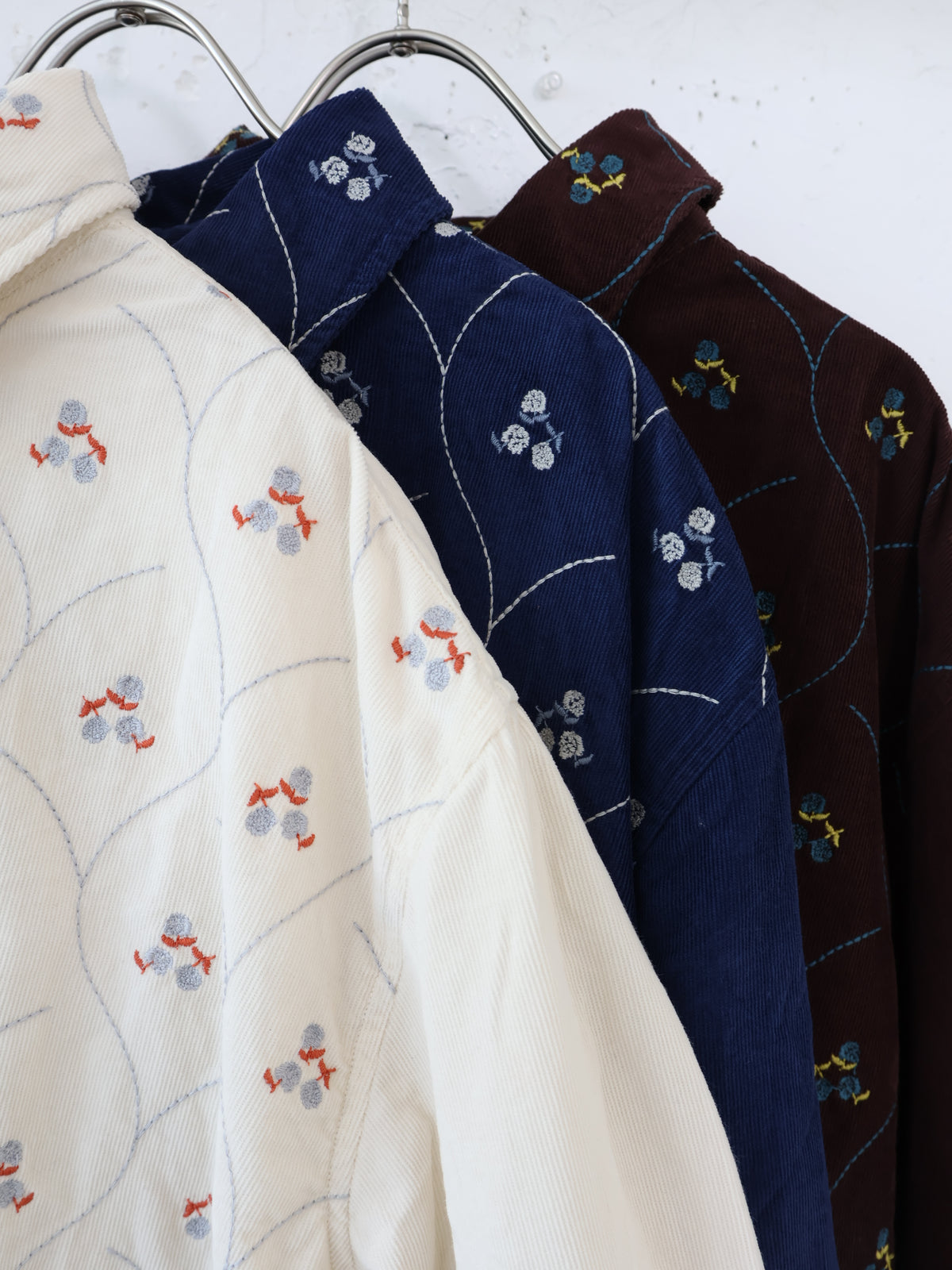 YARRA INDIAコーデュロイ刺繍ブラウス YR-1653-262