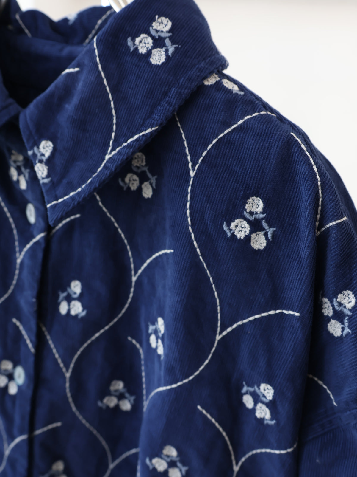 YARRA INDIAコーデュロイ刺繍ブラウス YR-1653-262