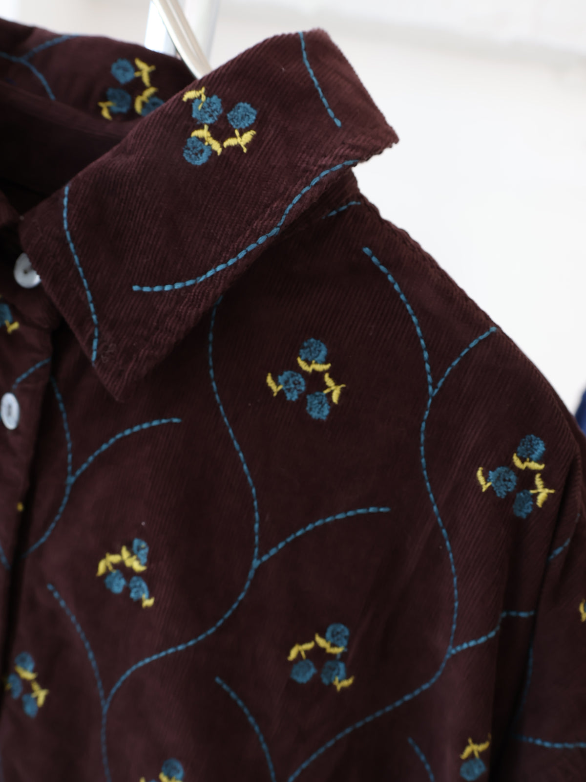 YARRA INDIAコーデュロイ刺繍ブラウス YR-1653-262