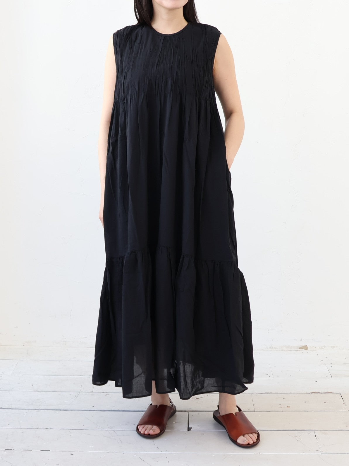 YARRA INDIAピンタックワンピース YR-1624-287