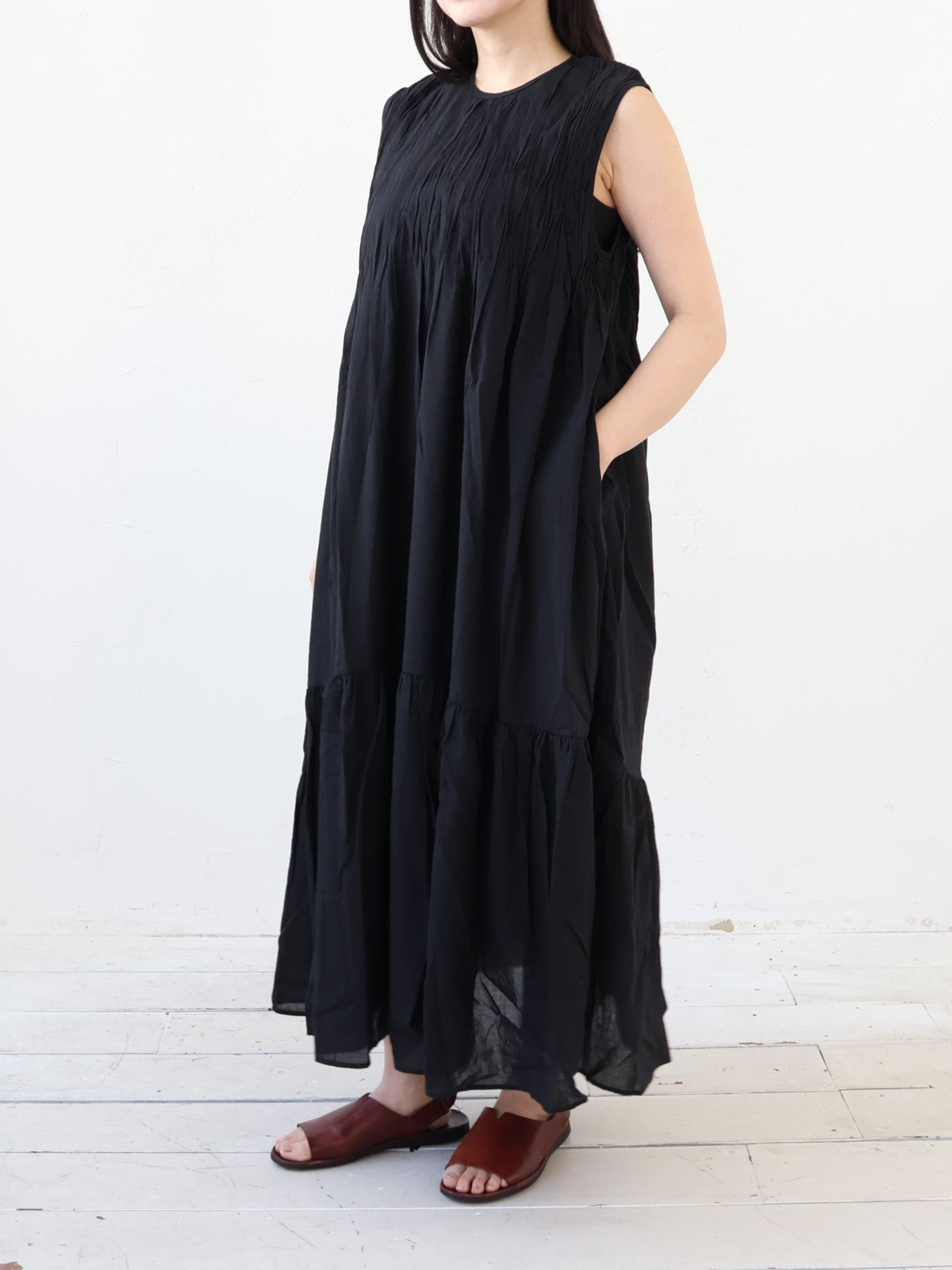 YARRA INDIAピンタックワンピース YR-1624-287