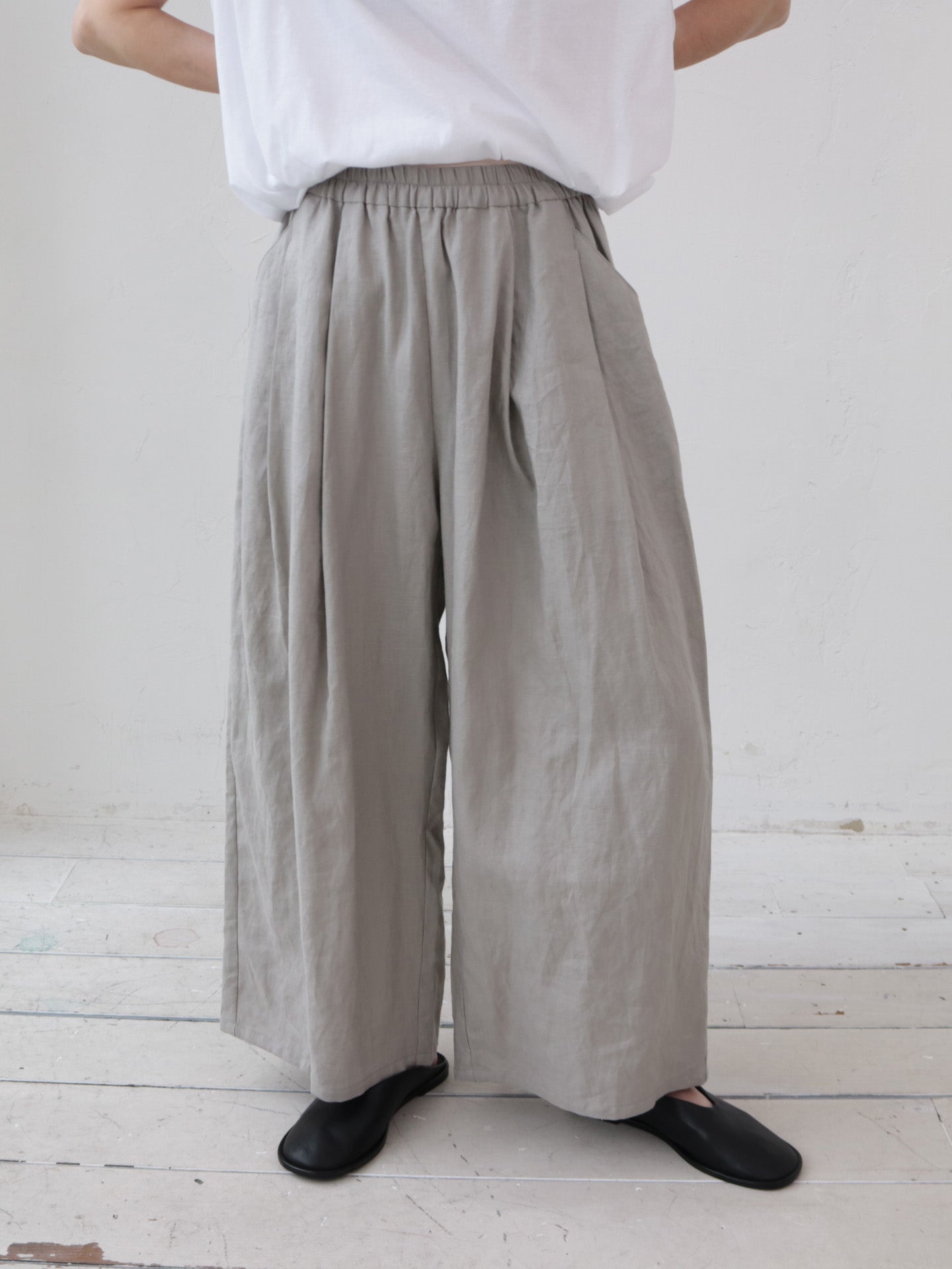 doux bleu リネンタック ワイドイージーパンツ DB-2525-057