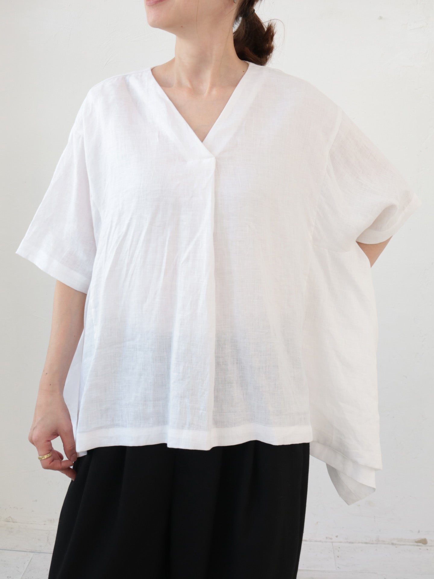 doux bleu リネンドレーププルオーバー DB-2523-056