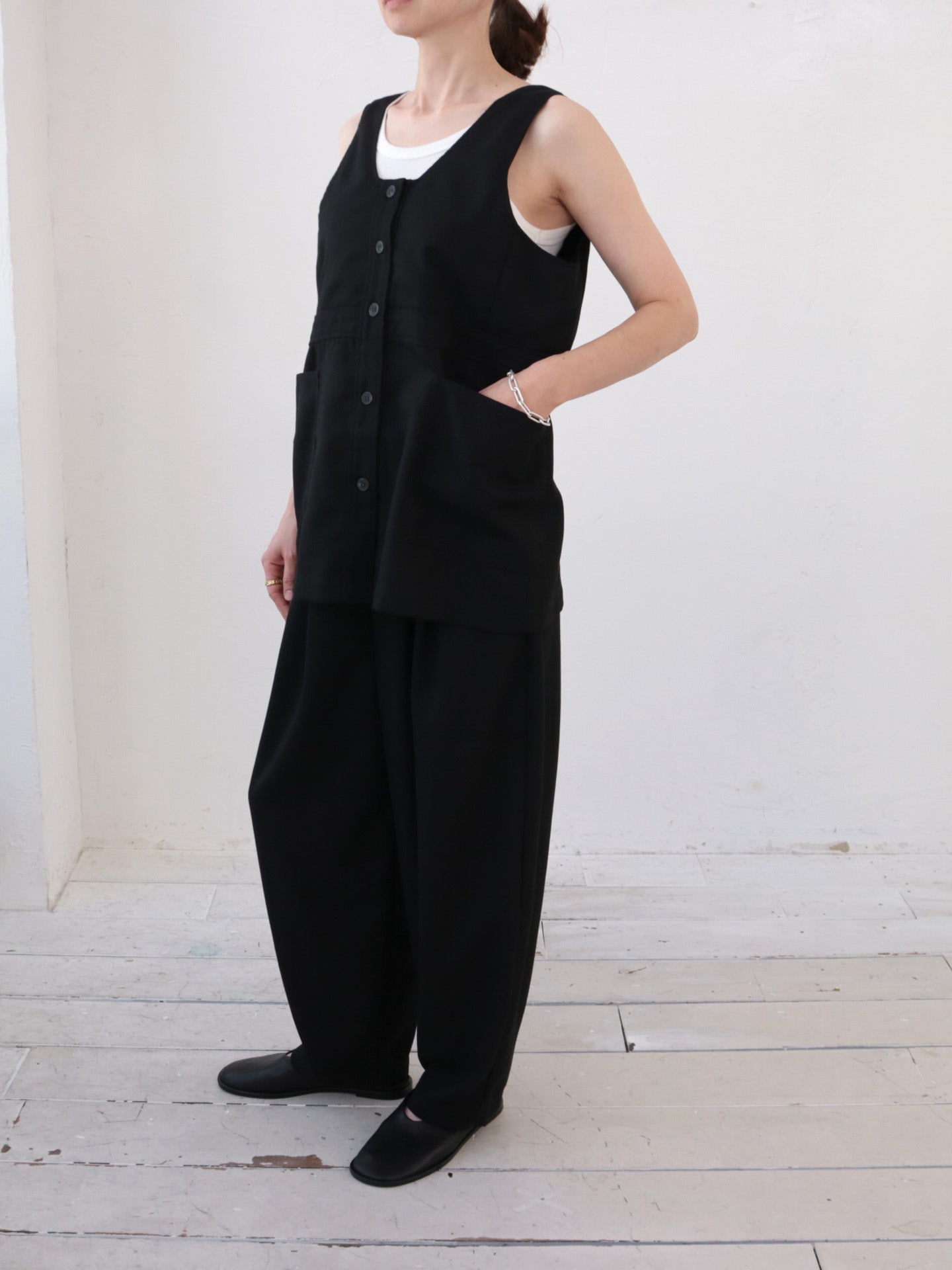 doux bleu T/R ワイドタックパンツ DB-2525-047