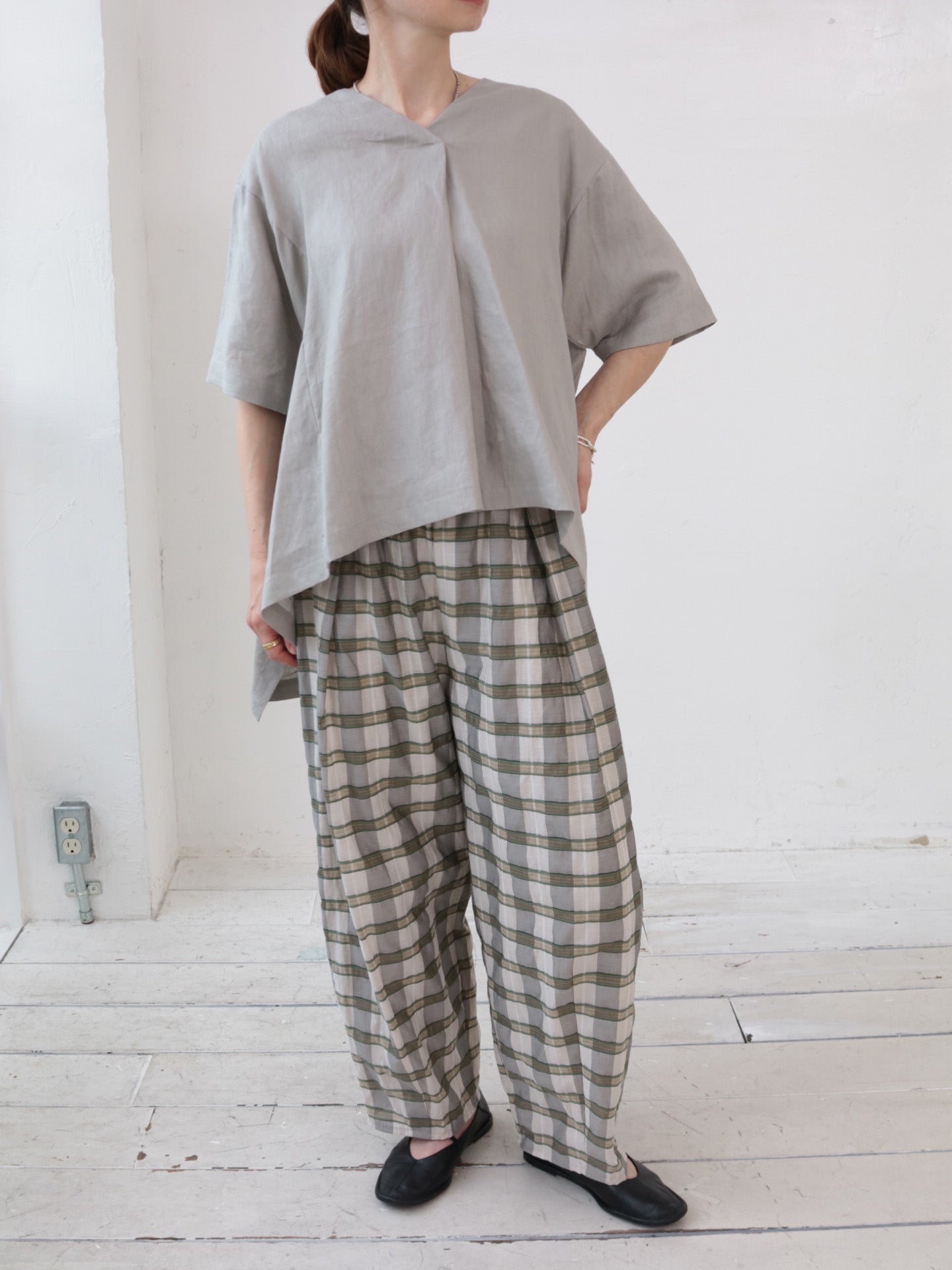 doux bleu リネンドレーププルオーバー DB-2523-056