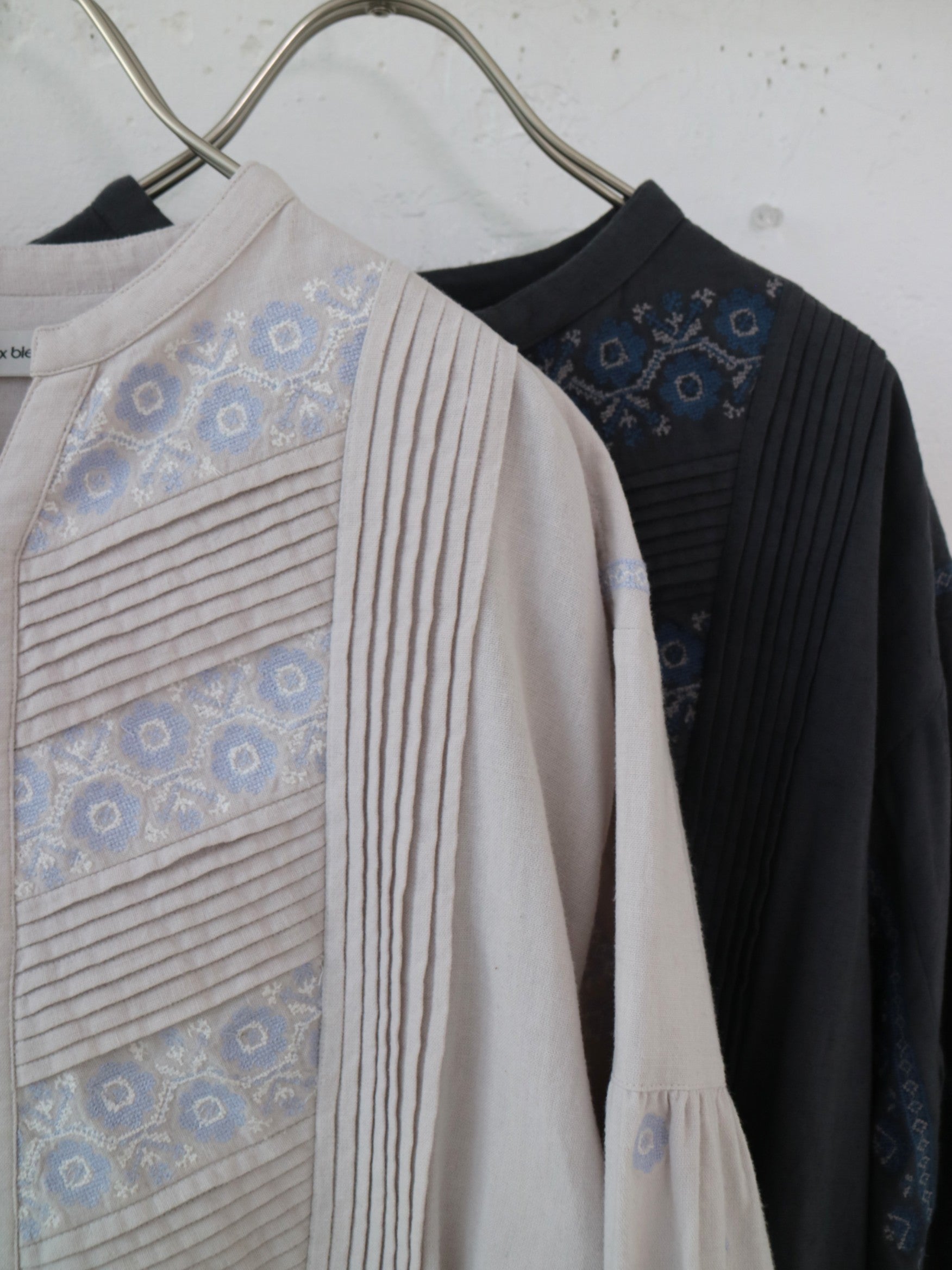 doux bleu C/L クロスステッチ刺繍 ヨークワンピース DB-2614-016