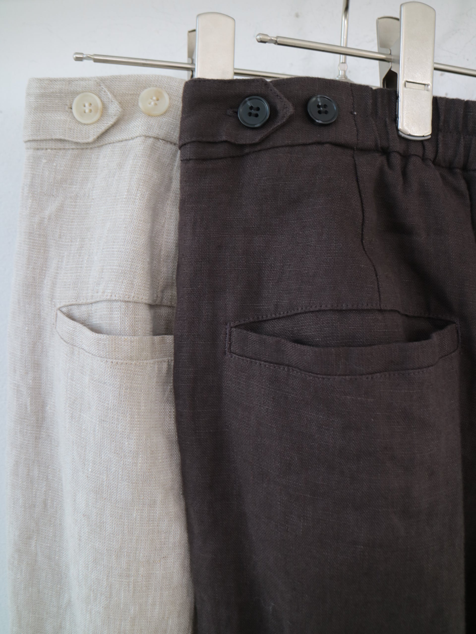 doux bleu クラシックリネン Wタックパンツ DB-2615-005