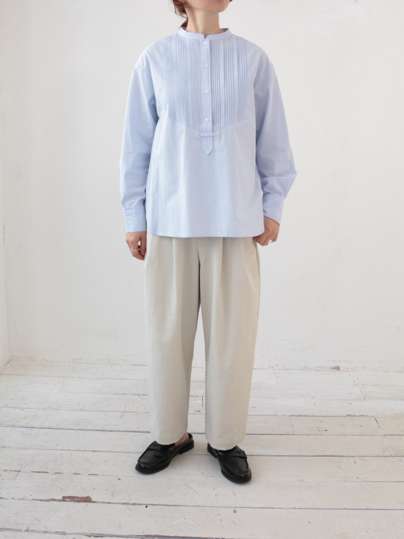 doux bleu ピンタック ブザムプルオーバーシャツ DB-2613-002