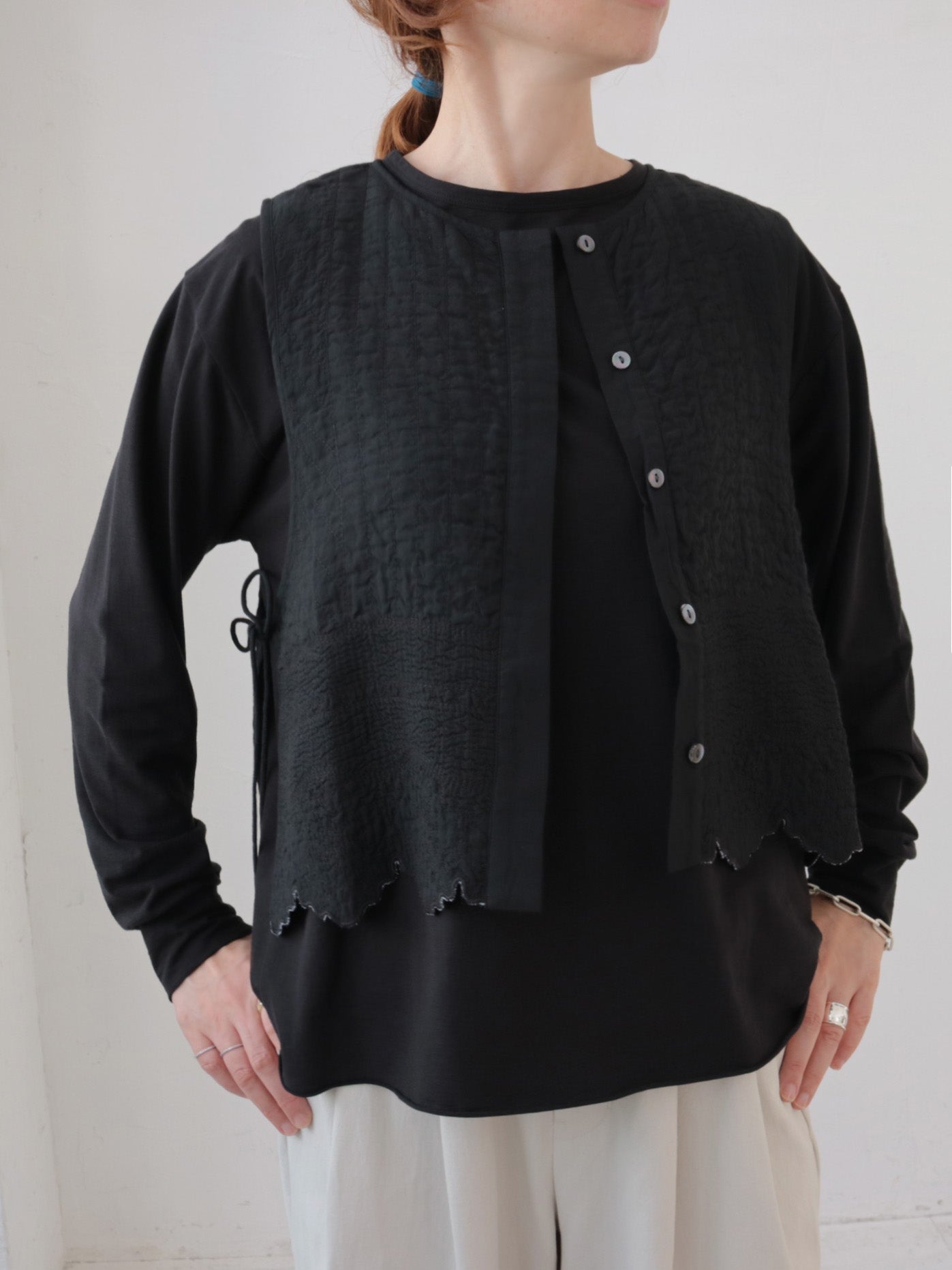 doux bleu Boutis Stitch ショートベスト DB-2618-033