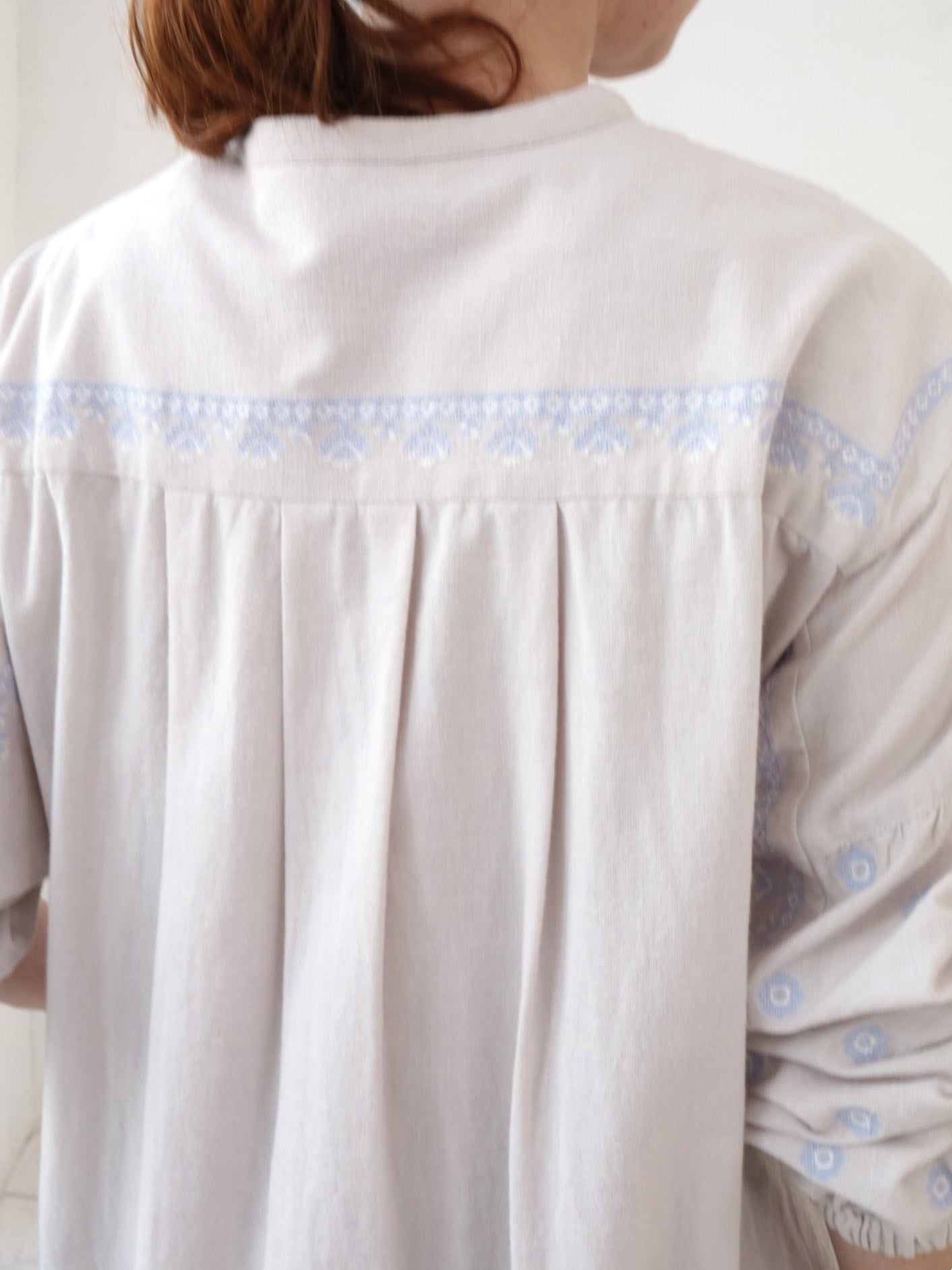 doux bleu C/L クロスステッチ刺繍 ヨークワンピース DB-2614-016