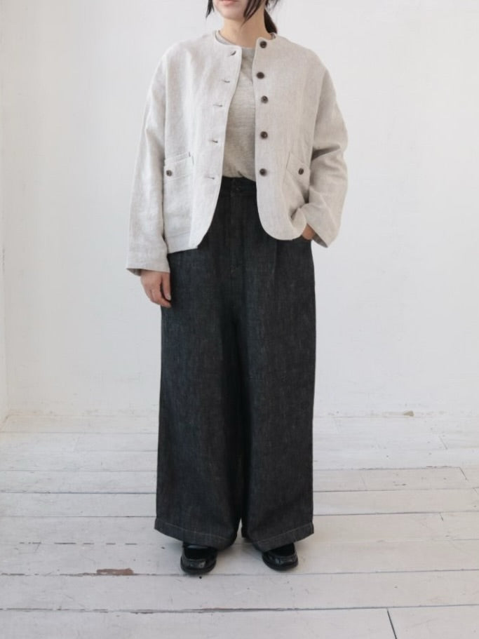 YARRA リネンノーカラージャケット YR-1617-228