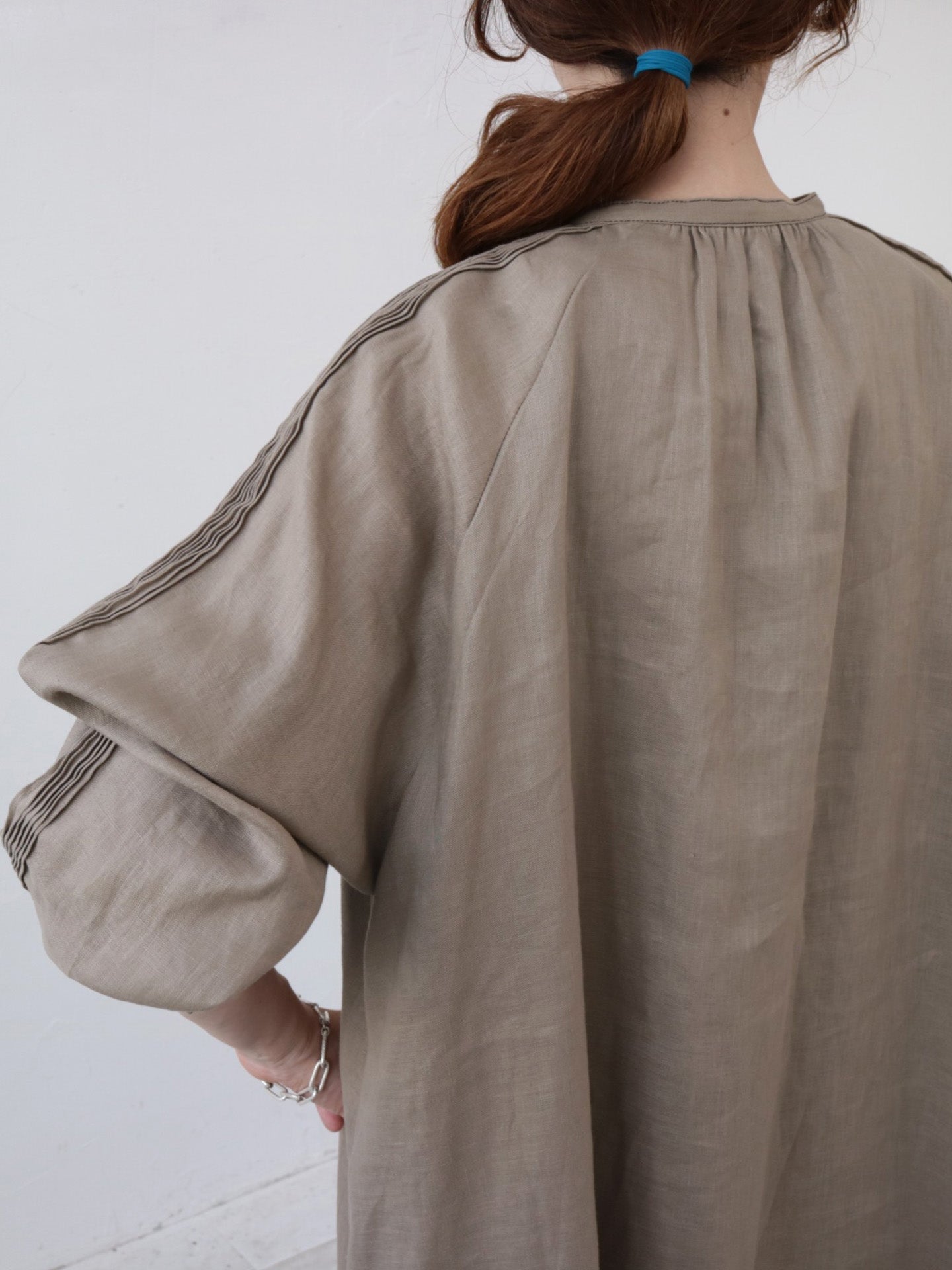 doux bleu ステッチワーク リネンワンピース DB-2614-026