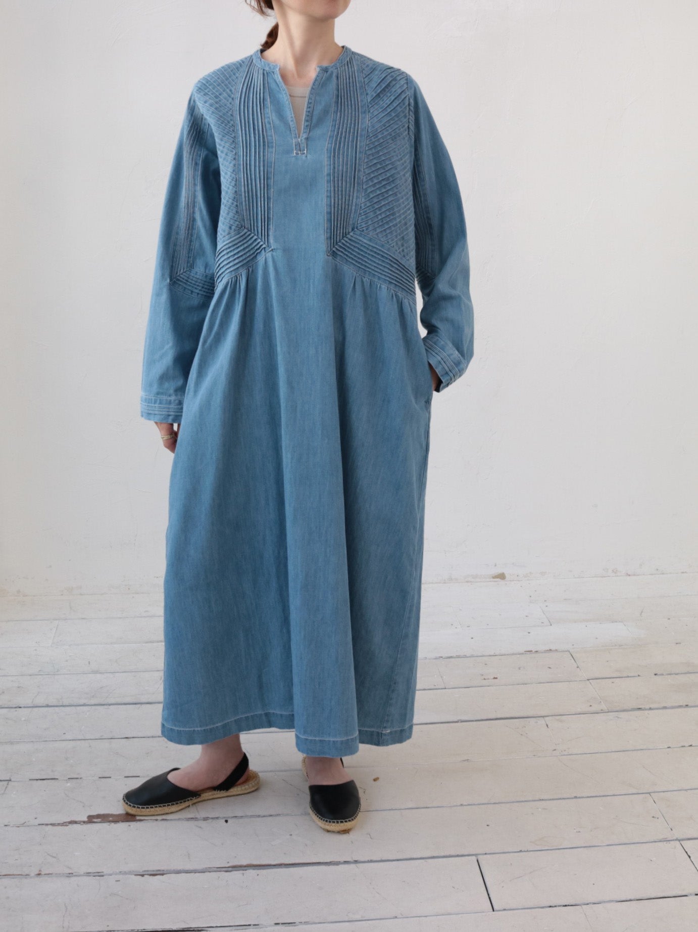 doux bleu ピンタックステッチ デニムワンピース DB-2614-013