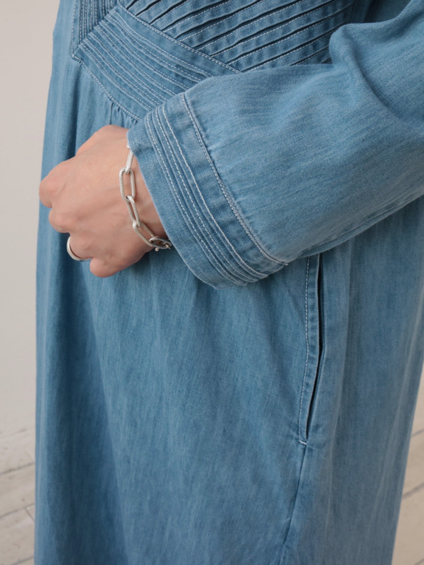 doux bleu ピンタックステッチ デニムワンピース DB-2614-013