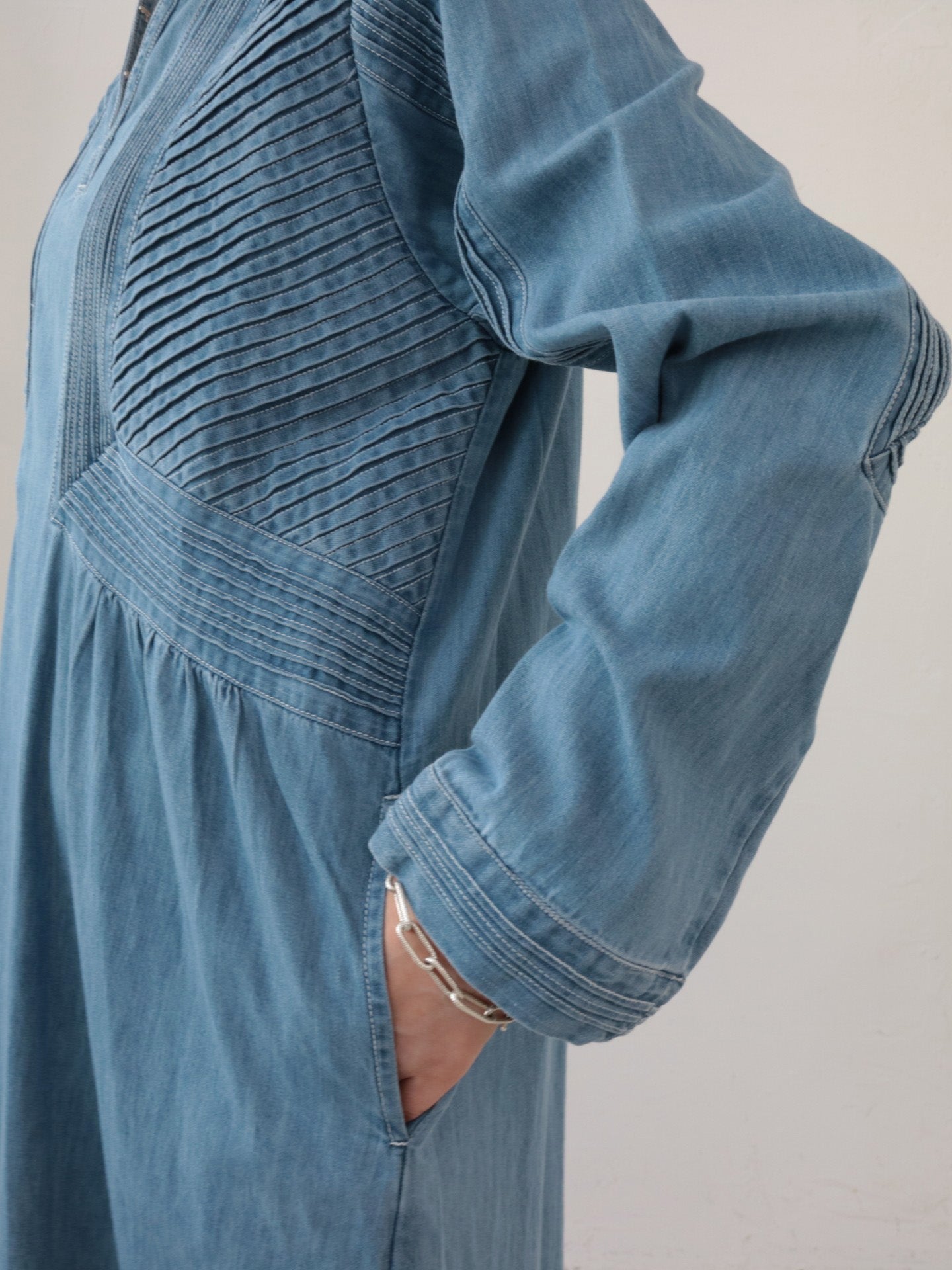doux bleu ピンタックステッチ デニムワンピース DB-2614-013