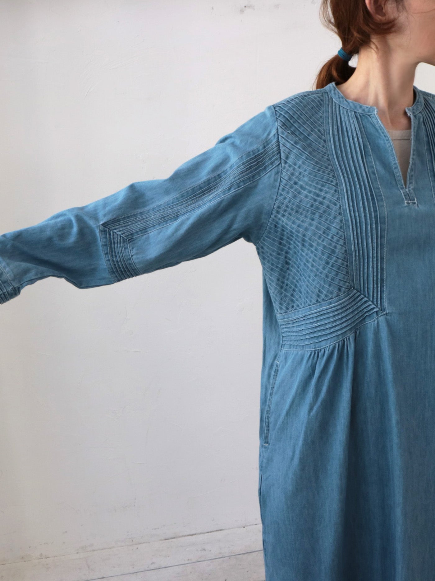 doux bleu ピンタックステッチ デニムワンピース DB-2614-013