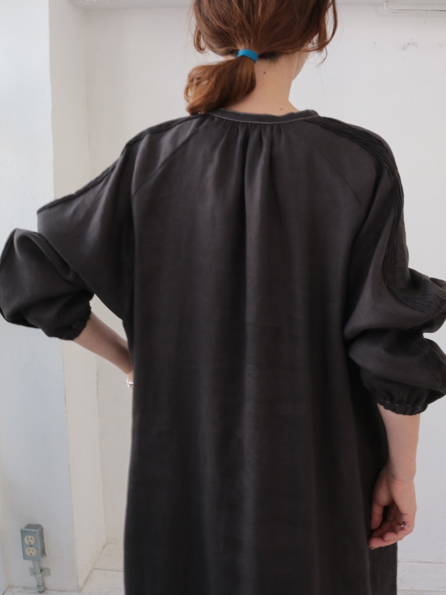 doux bleu ステッチワーク リネンワンピース DB-2614-026