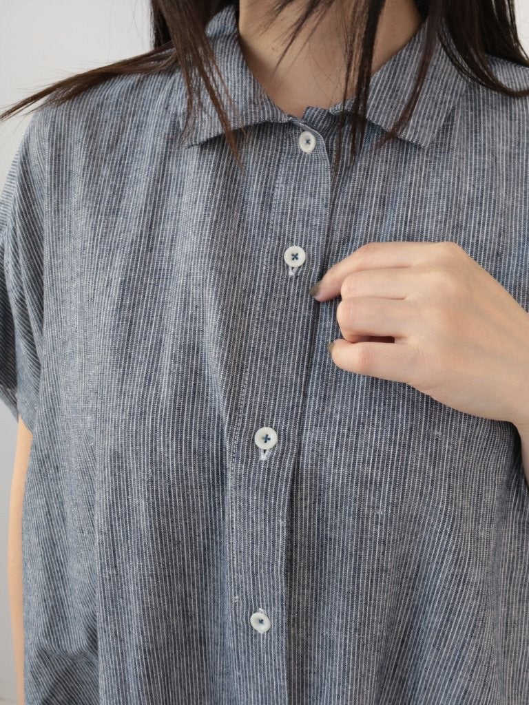 YARRA 綿麻ワイドタックシャツワンピース YR-1624-249