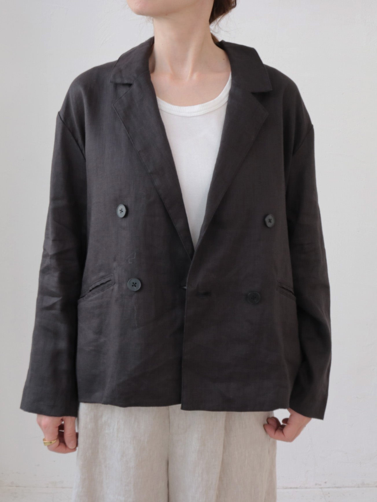 doux bleu リネンワイドジャケット DB-2617-027