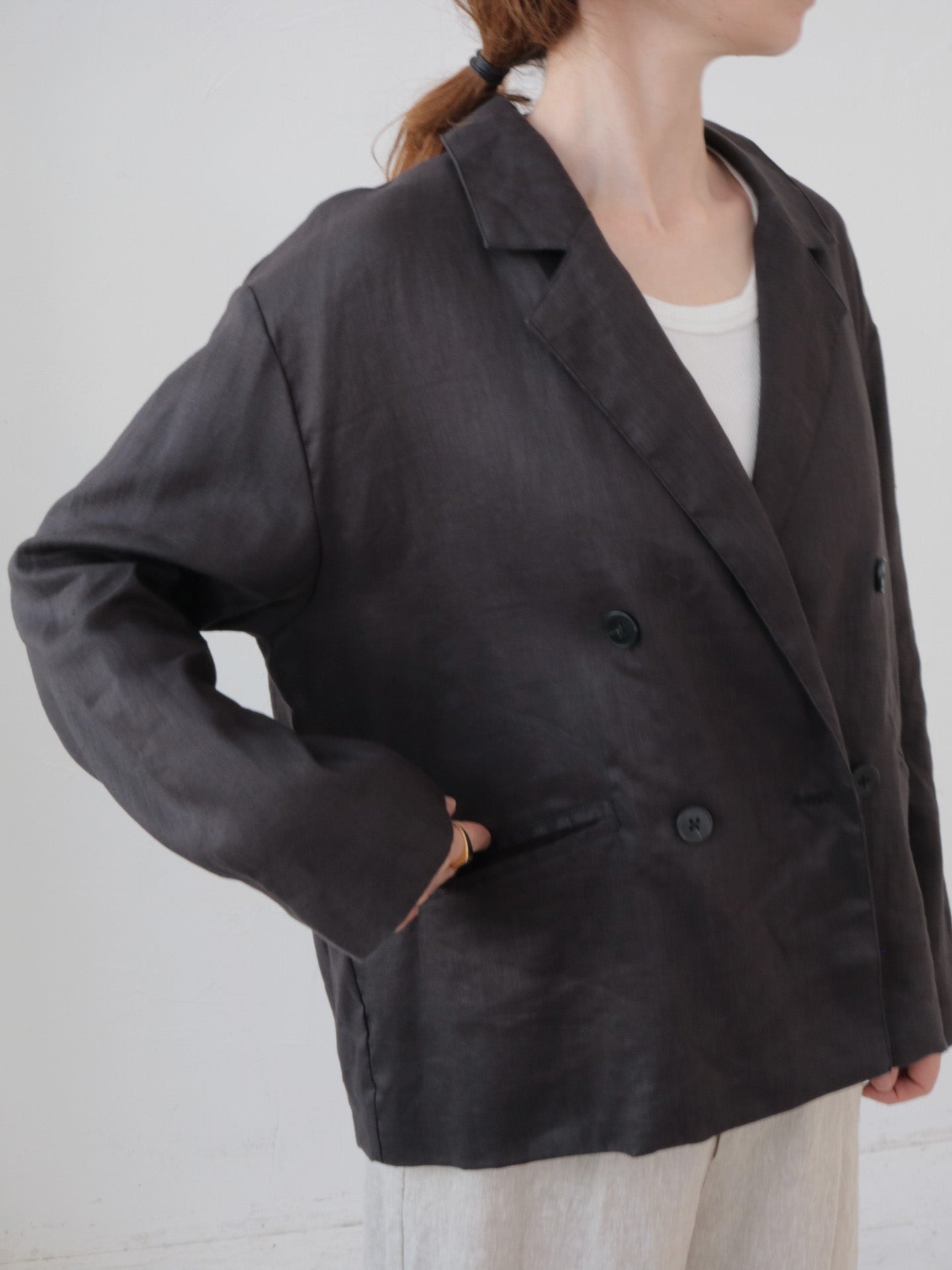 doux bleu リネンワイドジャケット DB-2617-027