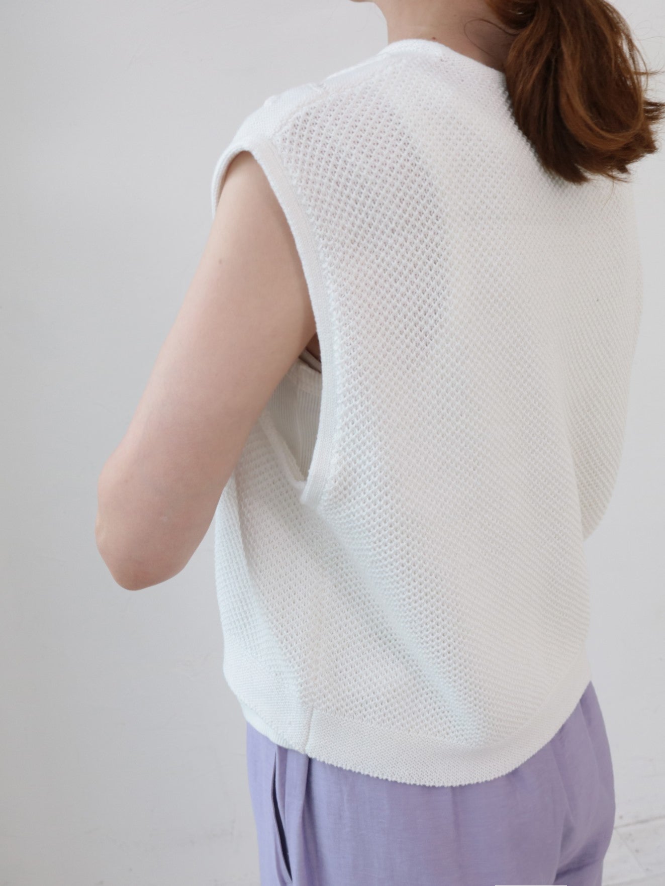 doux bleu クロシェモチーフ ニットベスト DB-2618-007