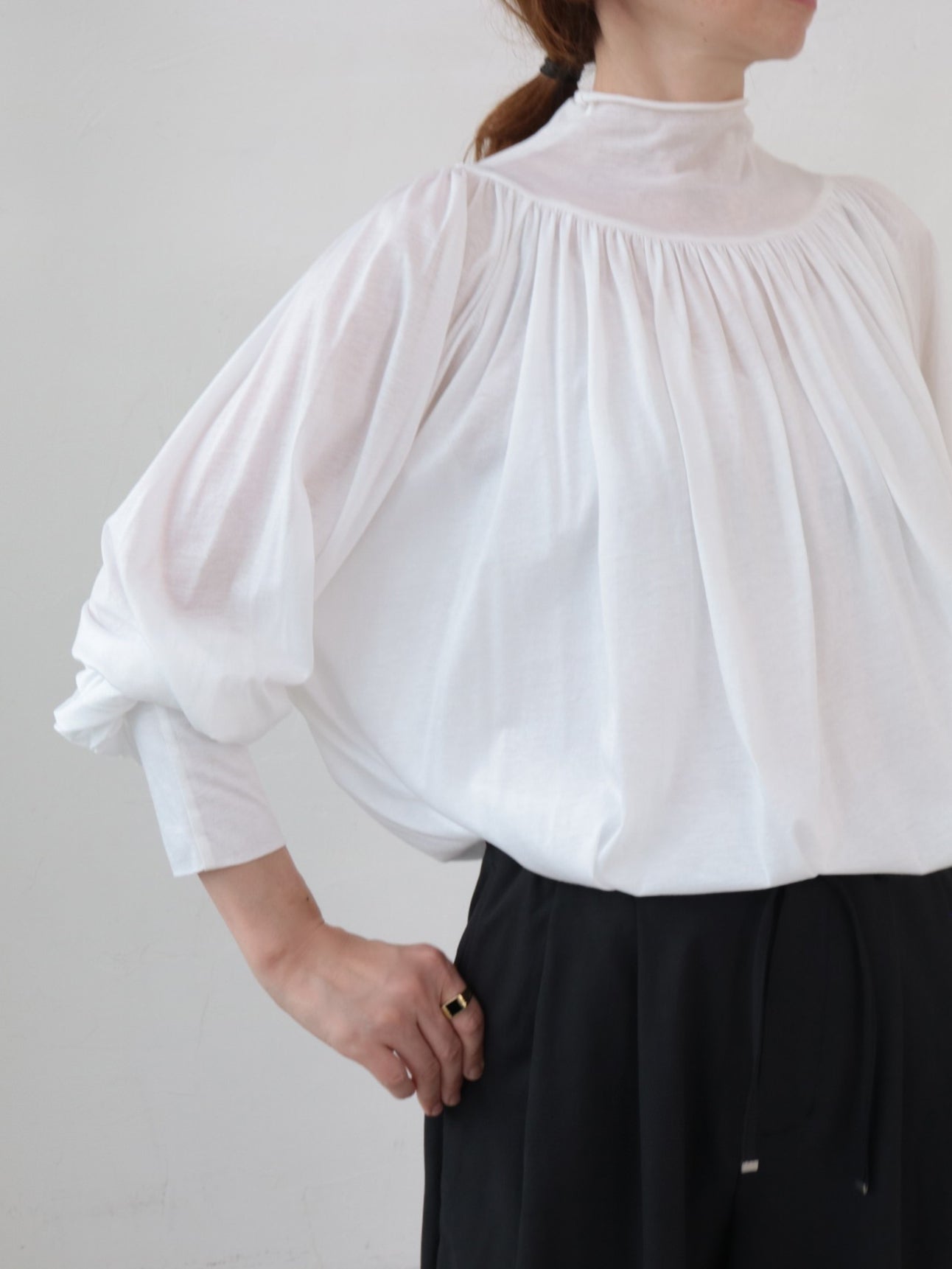 doux bleu タートルギャザーブラウス DB-2611-001