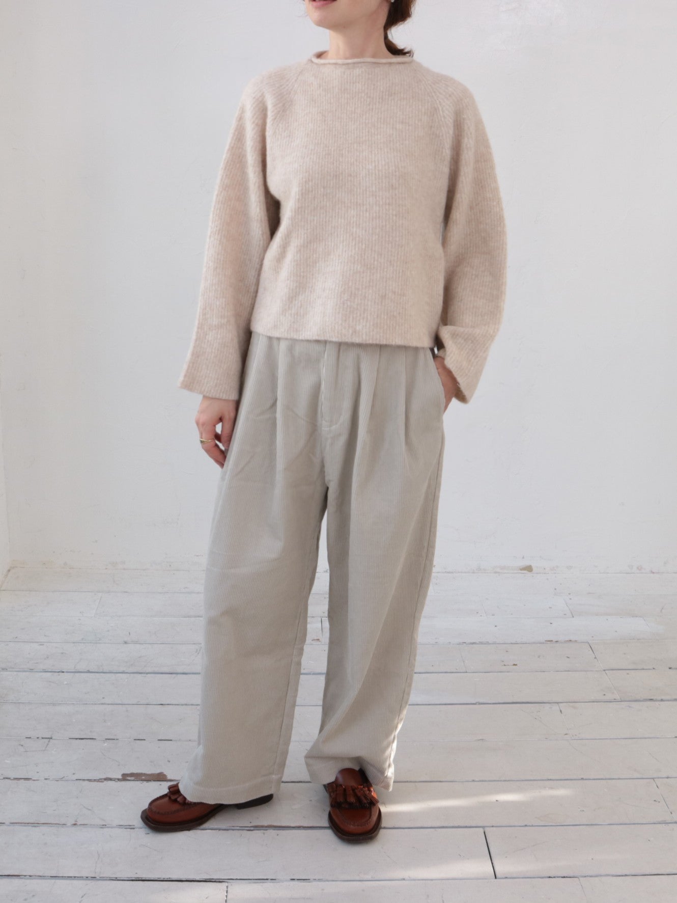 doux bleu ラマ畦プルオーバー DB-2552-055