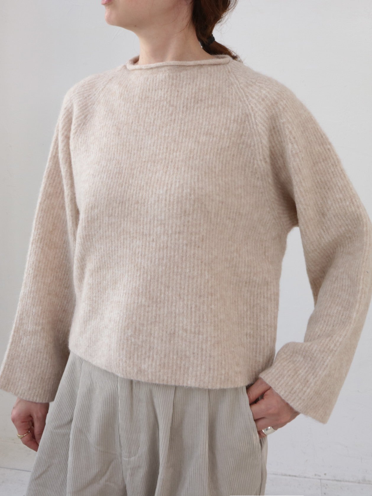 doux bleu ラマ畦プルオーバー DB-2552-055