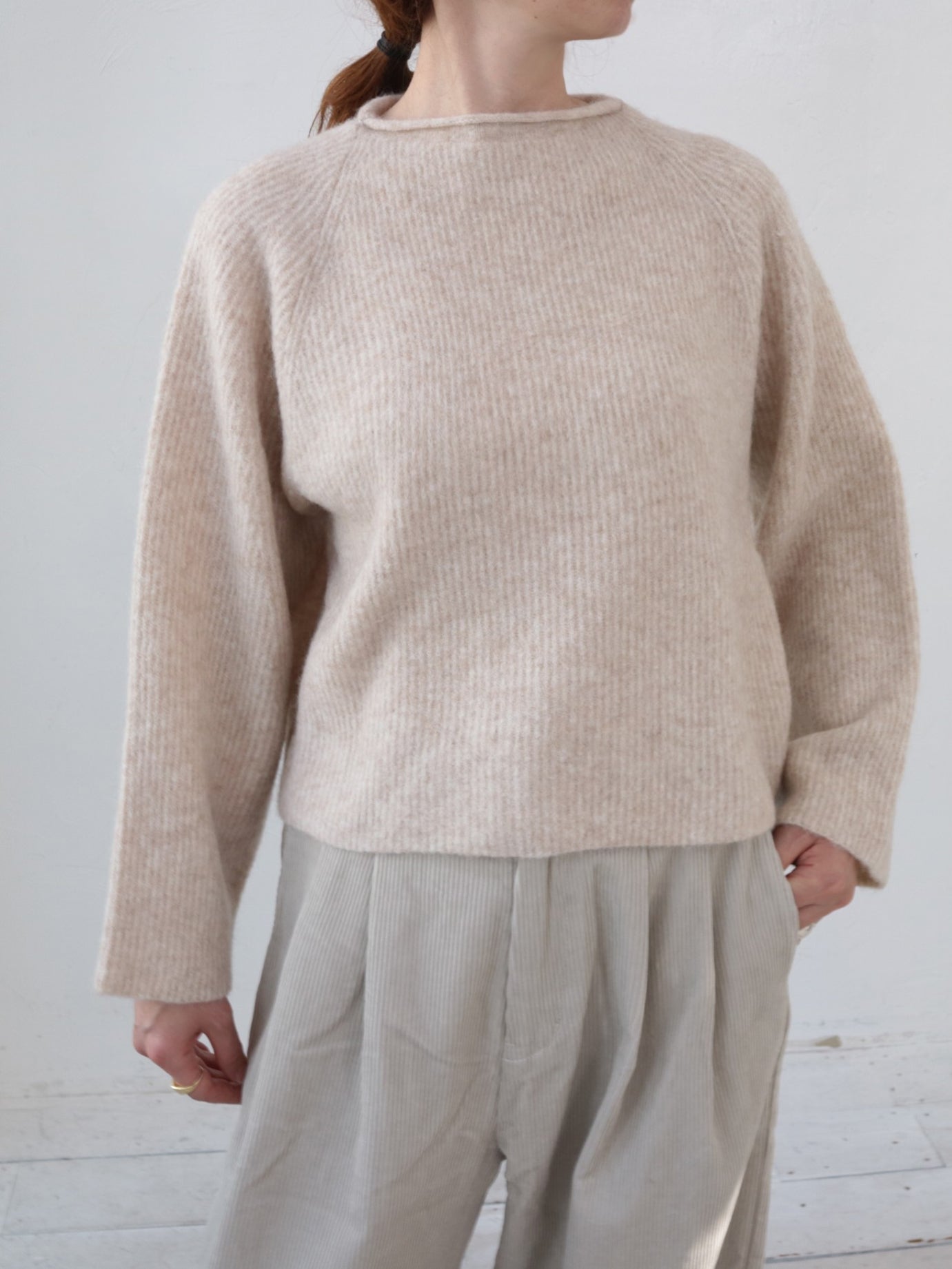 doux bleu ラマ畦プルオーバー DB-2552-055