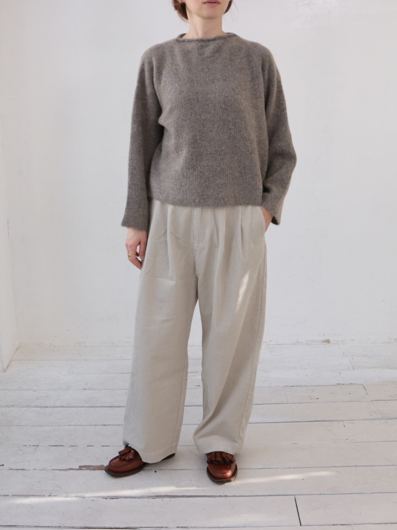 doux bleu ラマ畦プルオーバー DB-2552-055