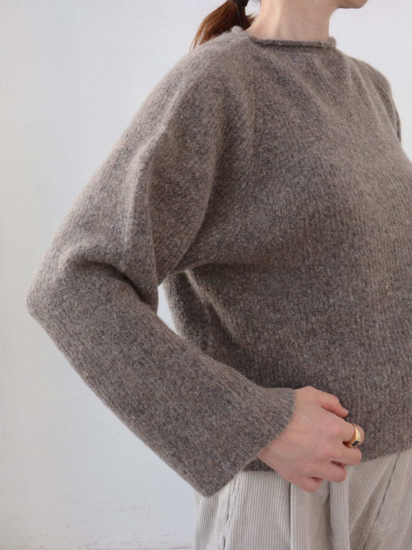 doux bleu ラマ畦プルオーバー DB-2552-055