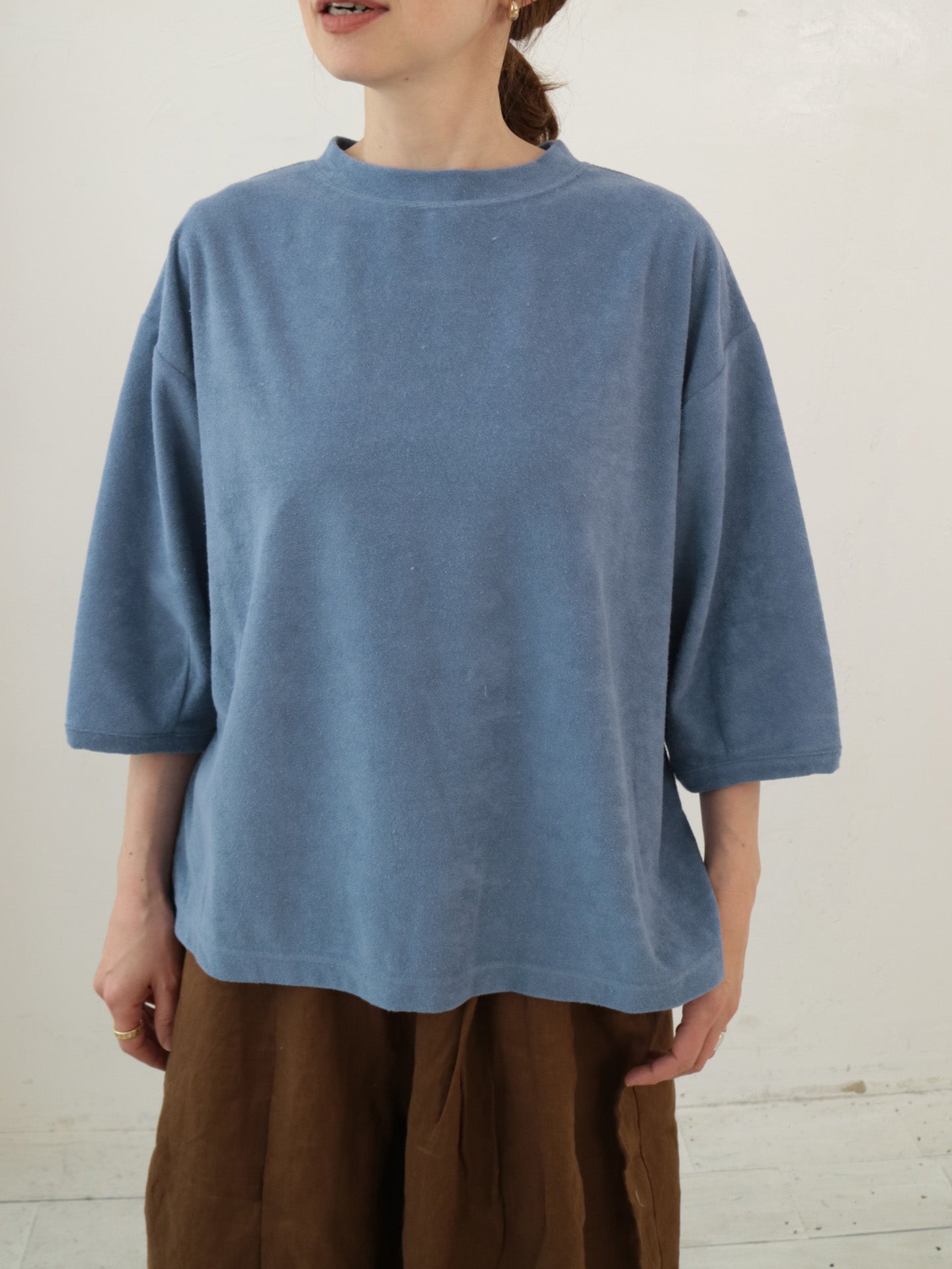 doux bleu パイル ハーフスリーブプルオーバー DB-2531-085