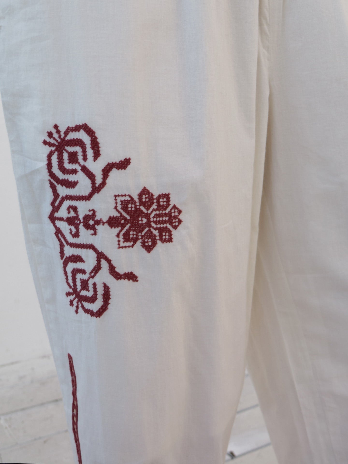 doux bleu クロスステッチ刺繍パンツ DB-2535-082