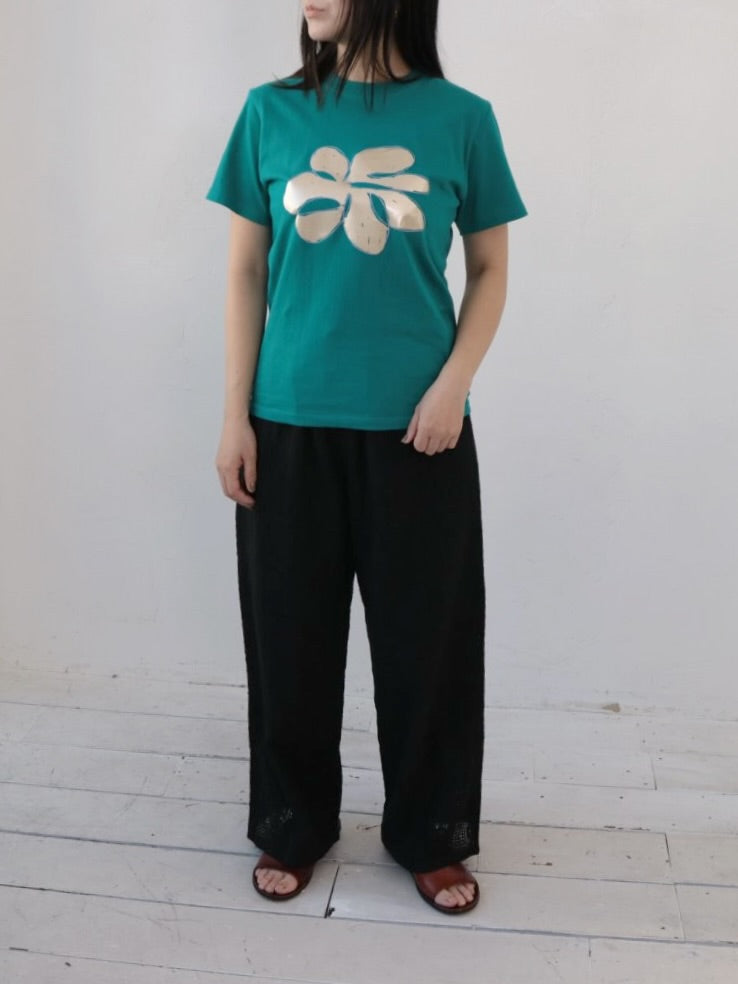 YARRA フラワー箔Tシャツ YR-1621-254