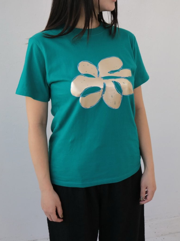 YARRA フラワー箔Tシャツ YR-1621-254