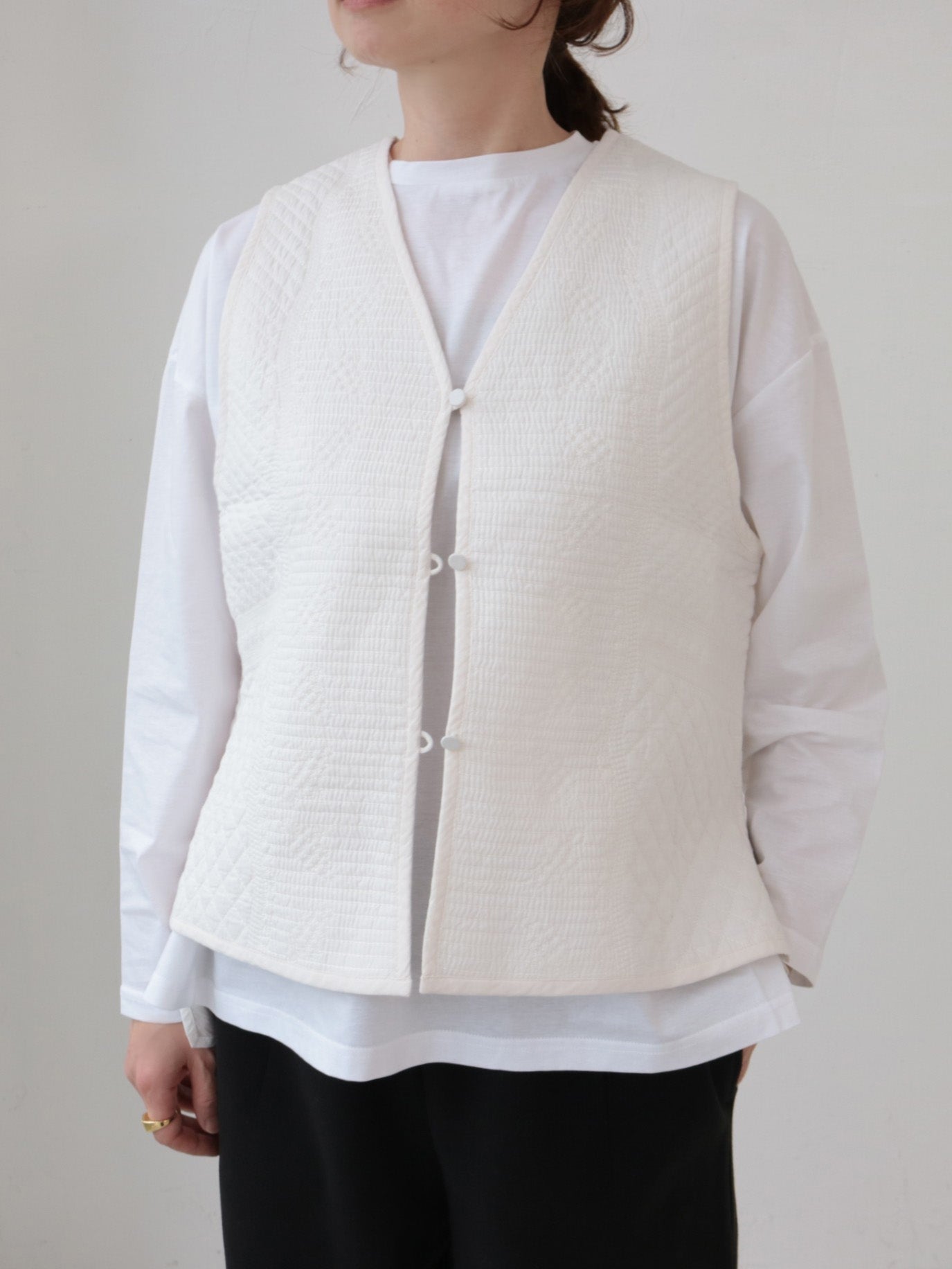 \再入荷/doux bleu インドキルト刺繍 2WAYベスト DB-2548-033