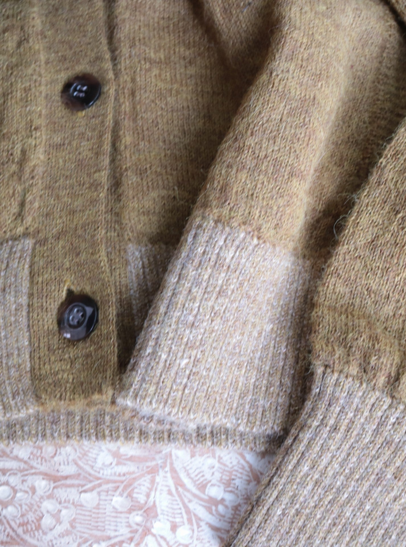 YARRA NEU ペルーアルパカニットタートルカーディガン NU-5542-407