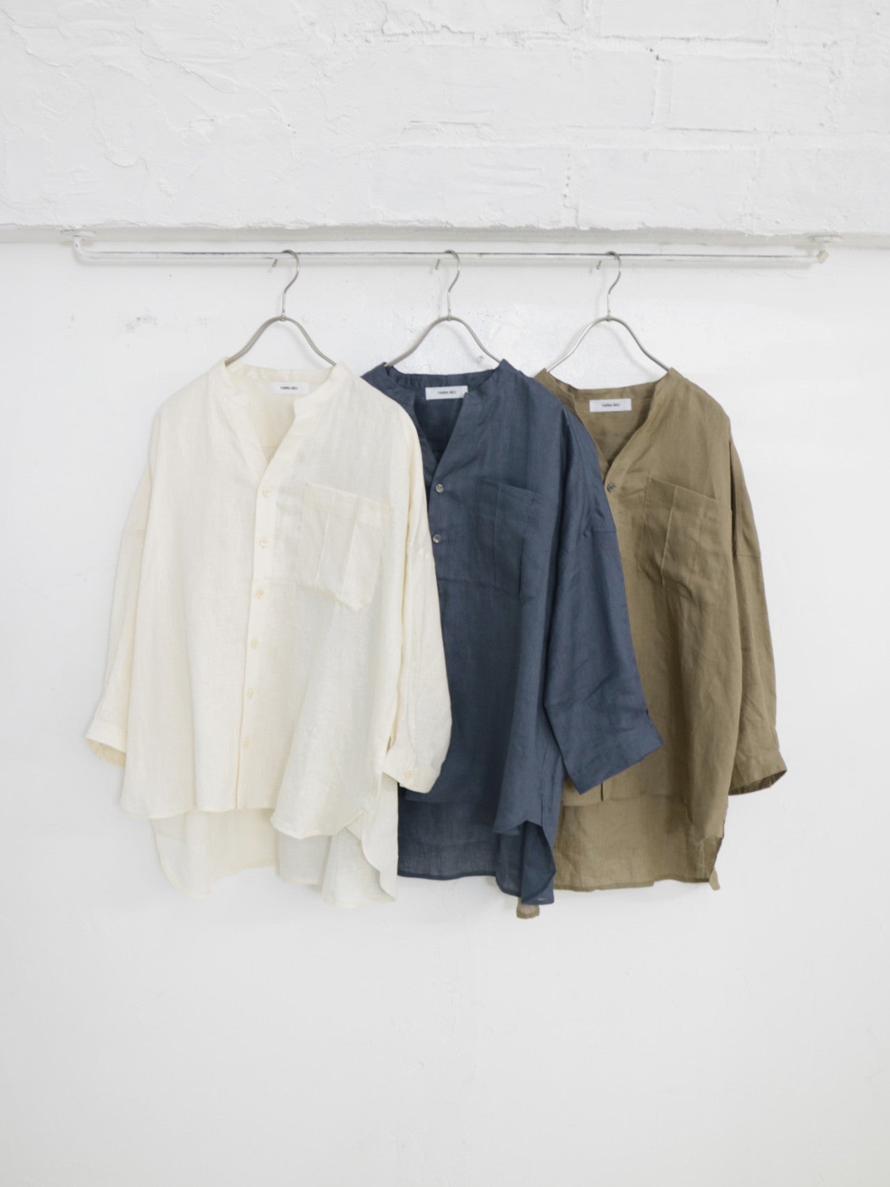 【ゆきふいるむ/yukiさん着用アイテム】YARRA NEU スキッパーリネン7分袖シャツ NU-5623-441