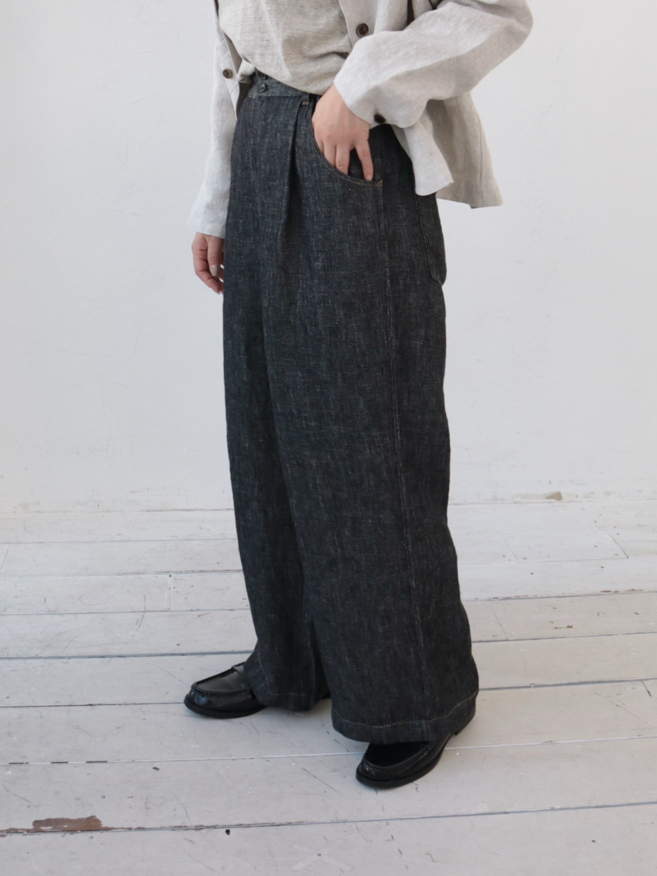 YARRA ポイントステッチリネンデニム YR-1615-216