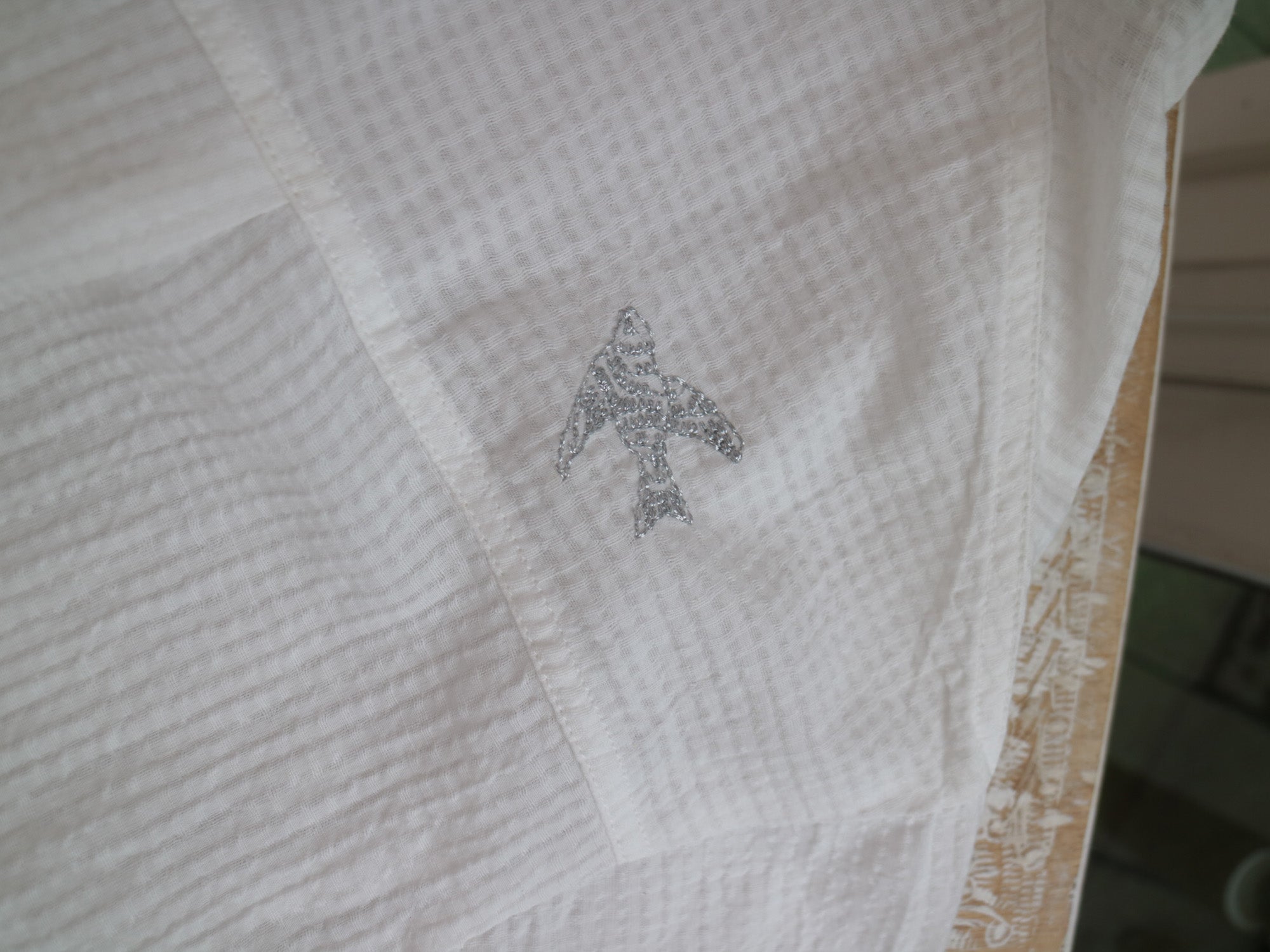 YARRA INDIA開襟ラメ刺繡シャツ YR-1623-269