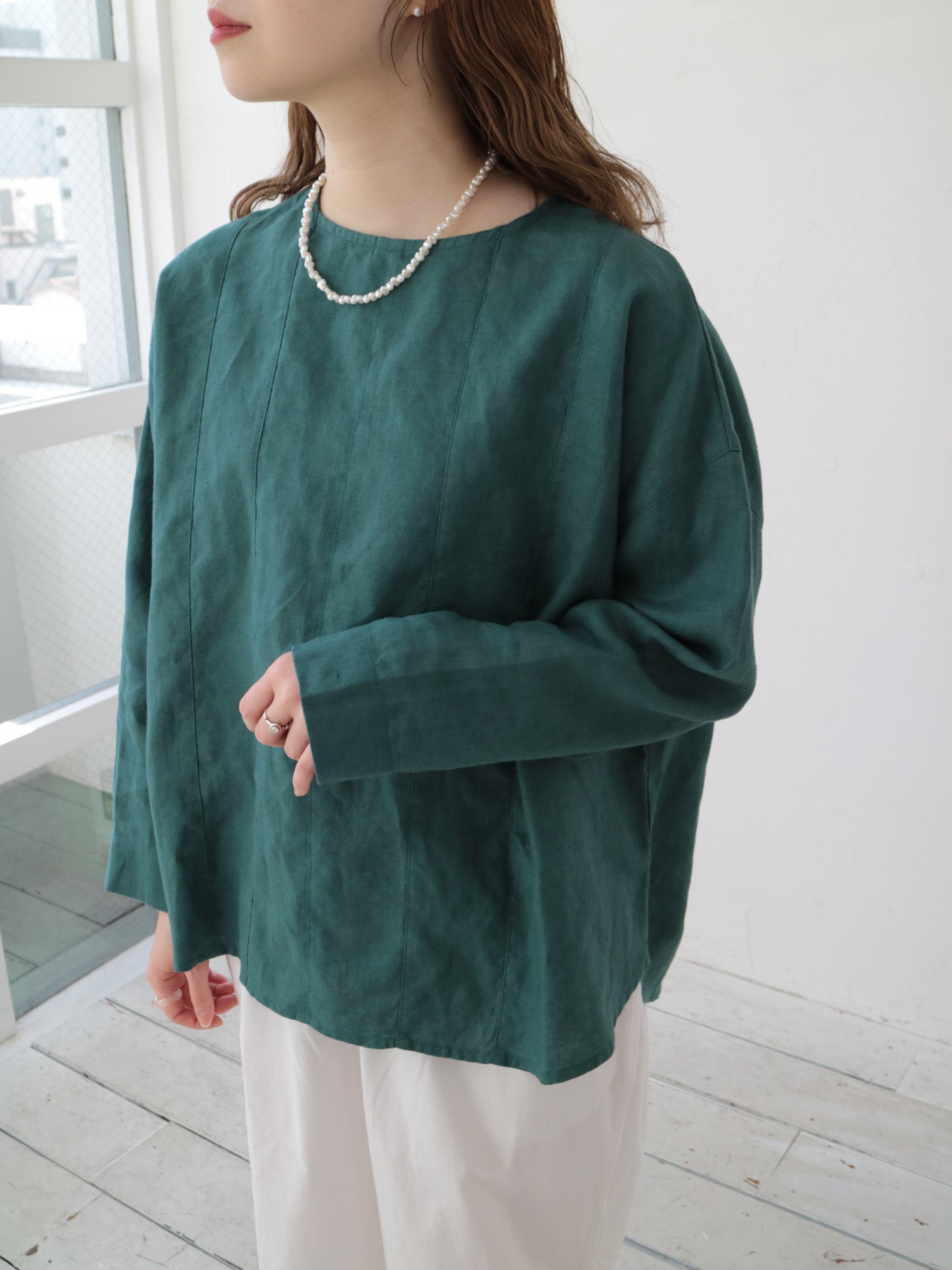 YARRA リネン100切替ブラウス YR-1543-239