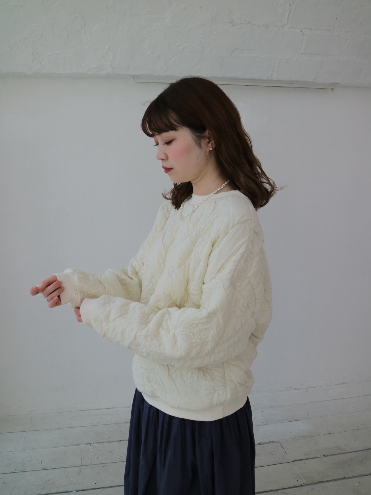 YARRA 木の実キルトJQDドロッププルオーバー YR-1541-225