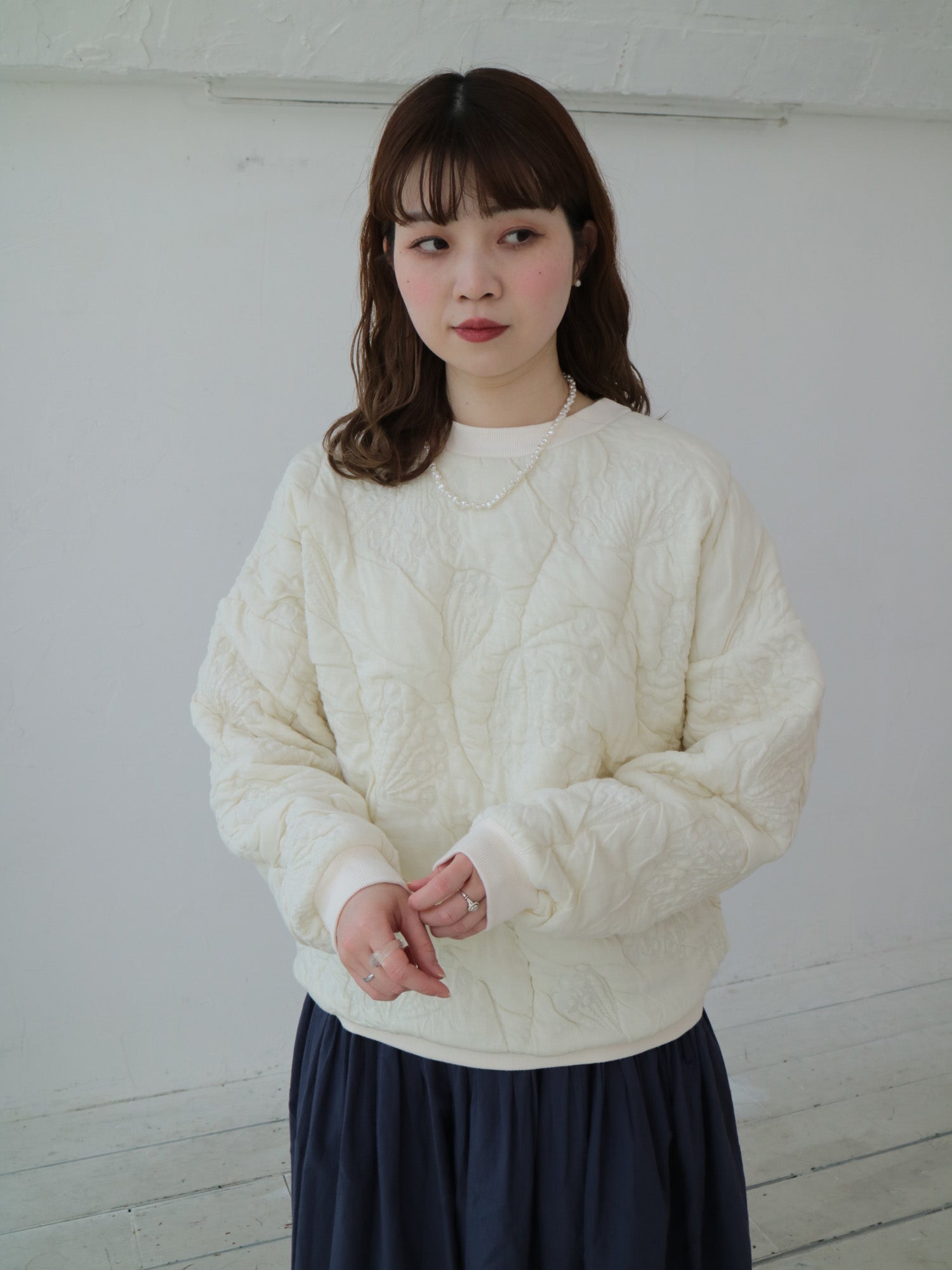 YARRA 木の実キルトJQDドロッププルオーバー YR-1541-225