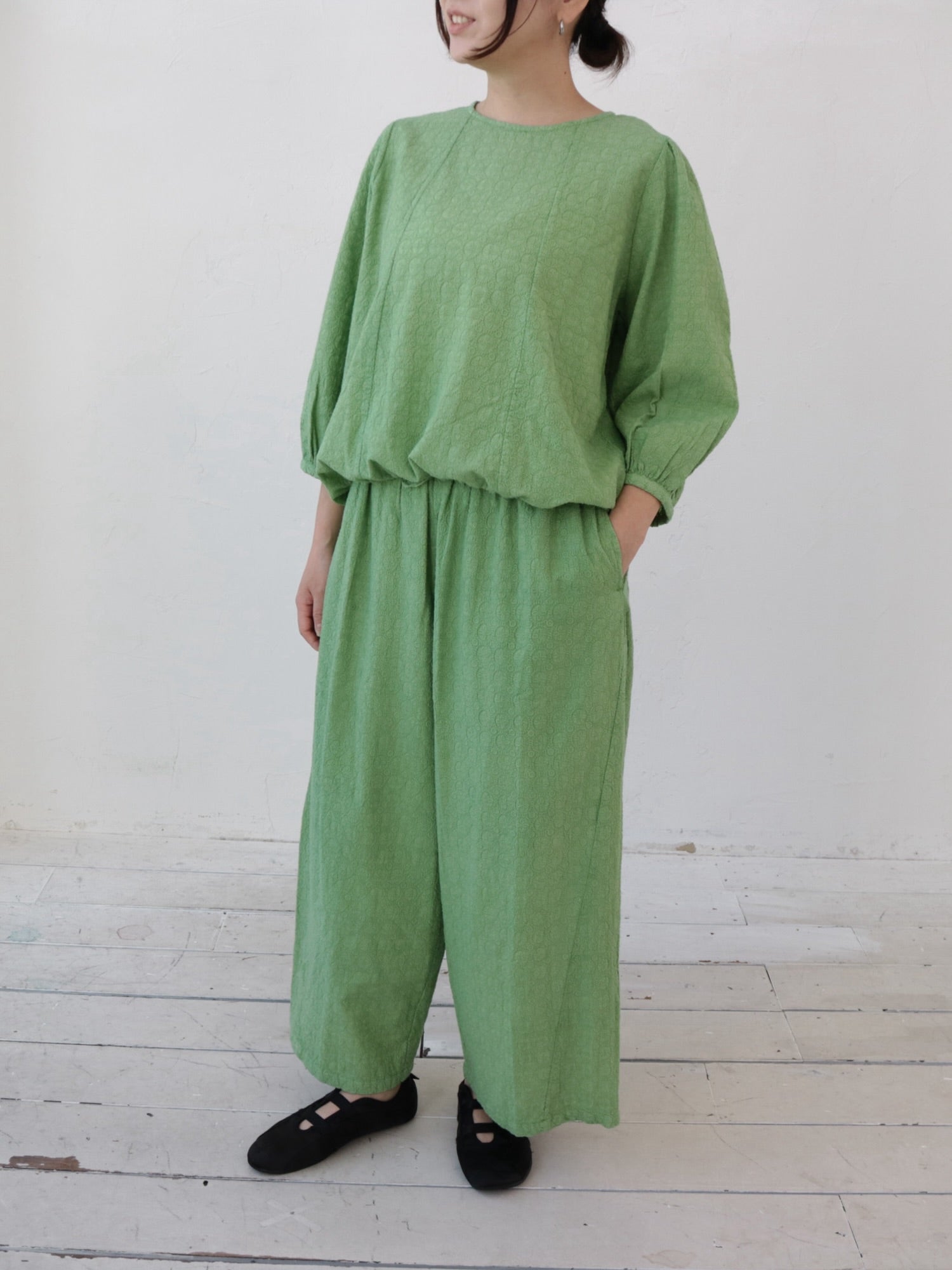 YARRA INDIAエンザイム刺繍ブラウス YR-1513-236
