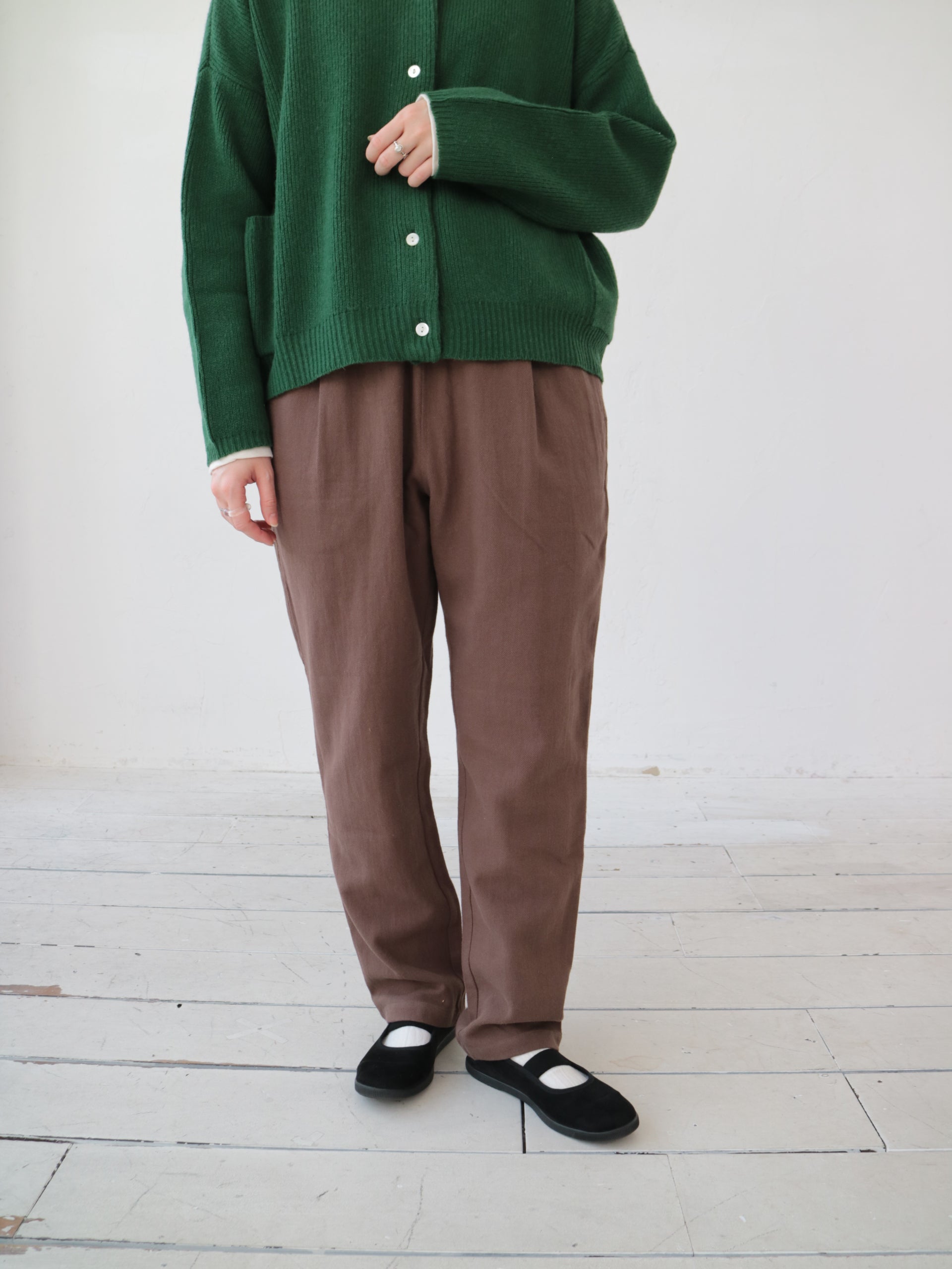 YARRA リネンコットン起毛テーパードパンツ YR-1545-219
