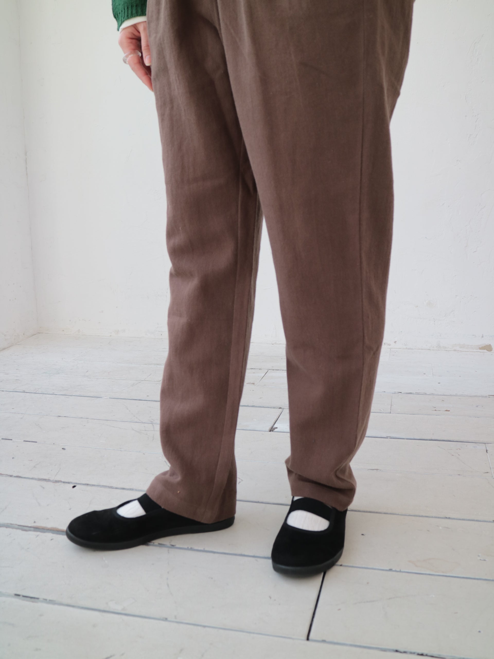 YARRA リネンコットン起毛テーパードパンツ YR-1545-219