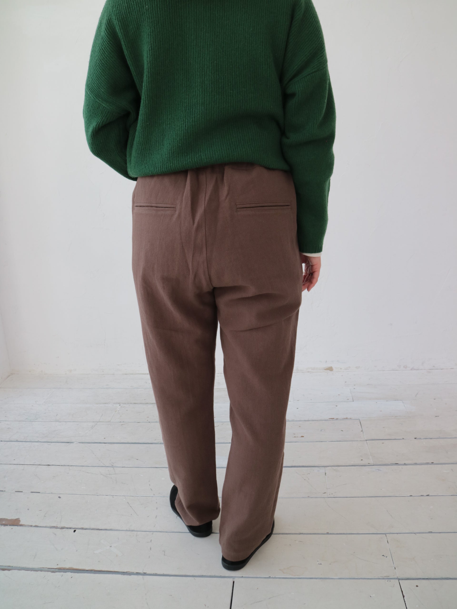 YARRA リネンコットン起毛テーパードパンツ YR-1545-219