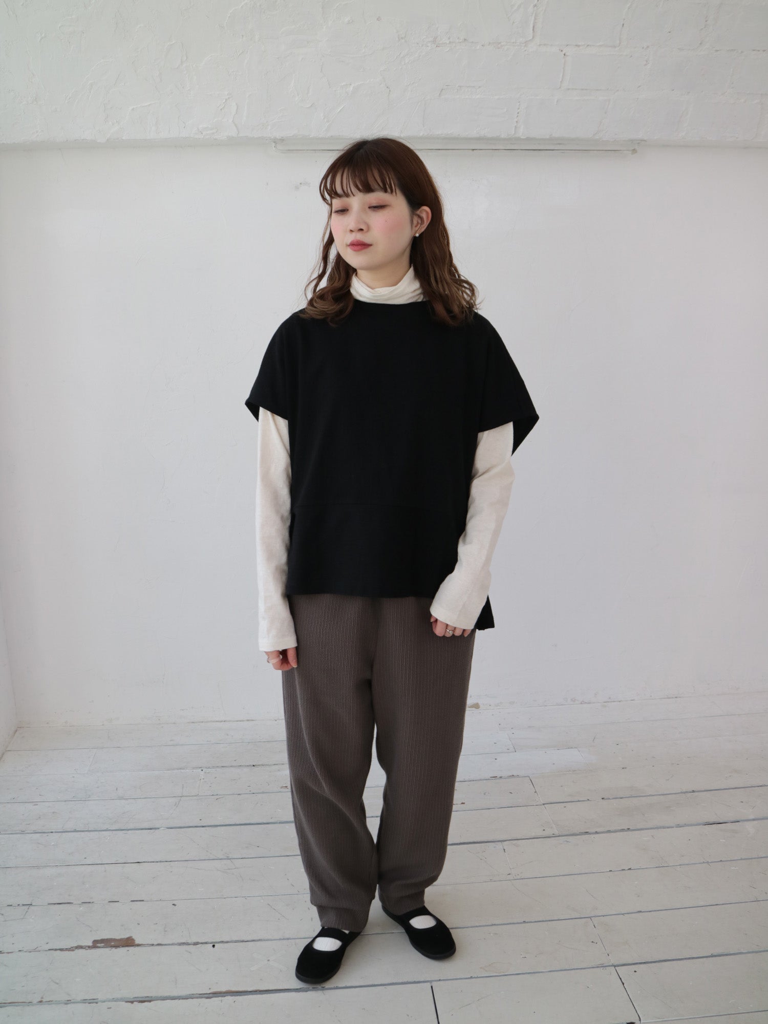 YARRA 綿麻ツイードカットプルオーバー YR-1541-279